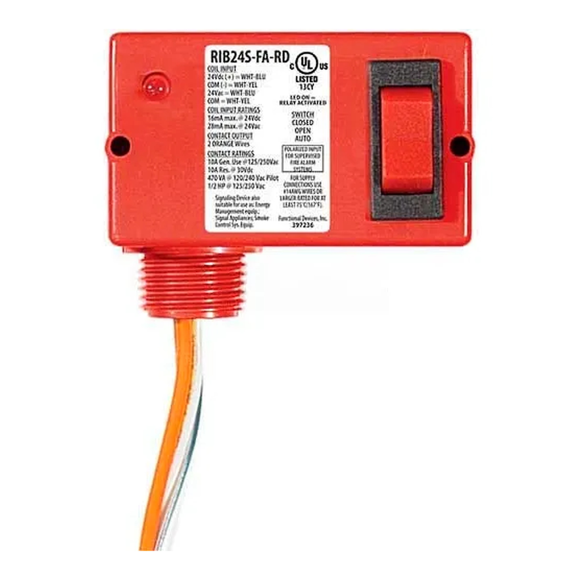 Enclosed Polarized SPST Relay with Override Switch