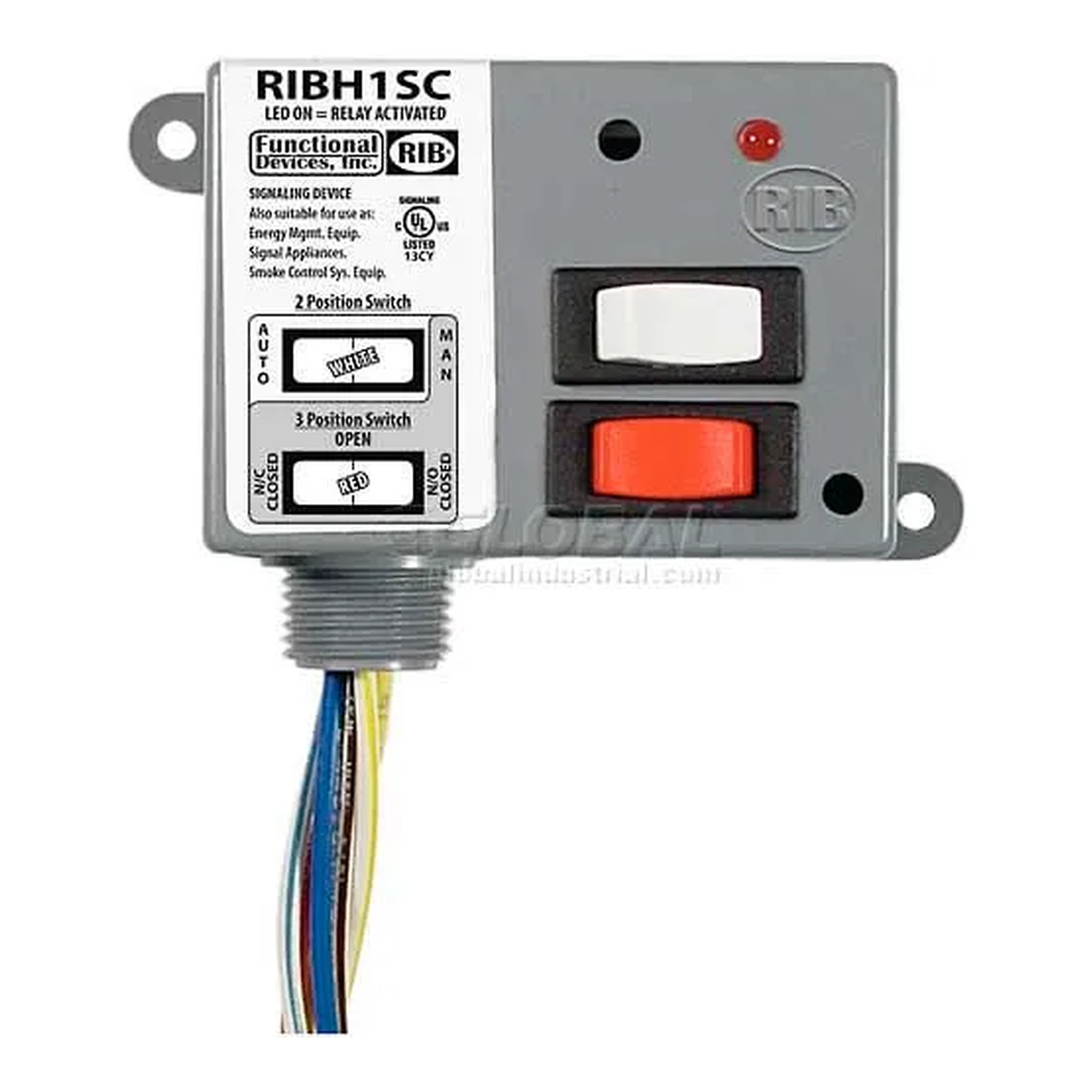 10A SPDT Enclosed Relay with Override