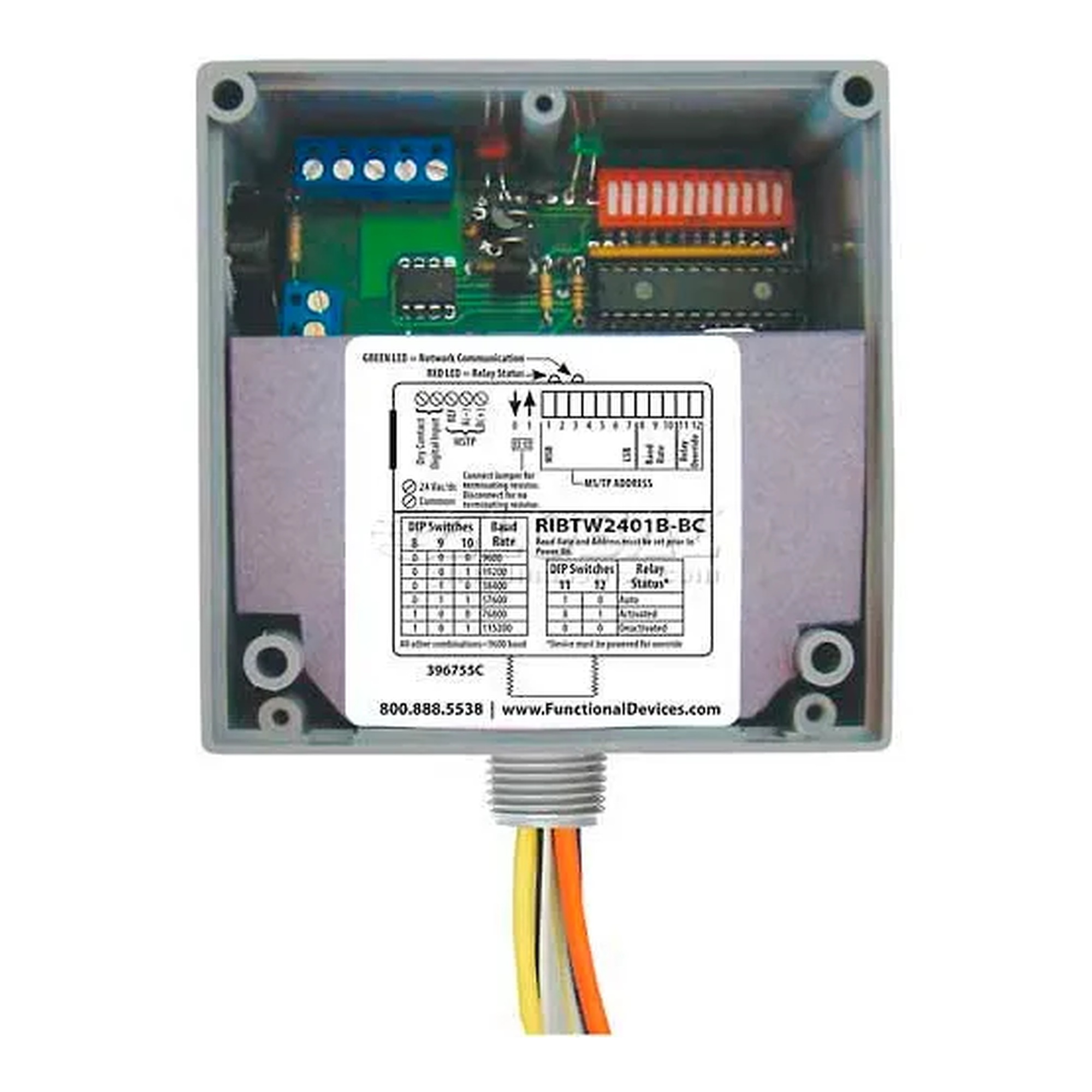 20A SPDT Enclosed BACnet Relay with Digital Input