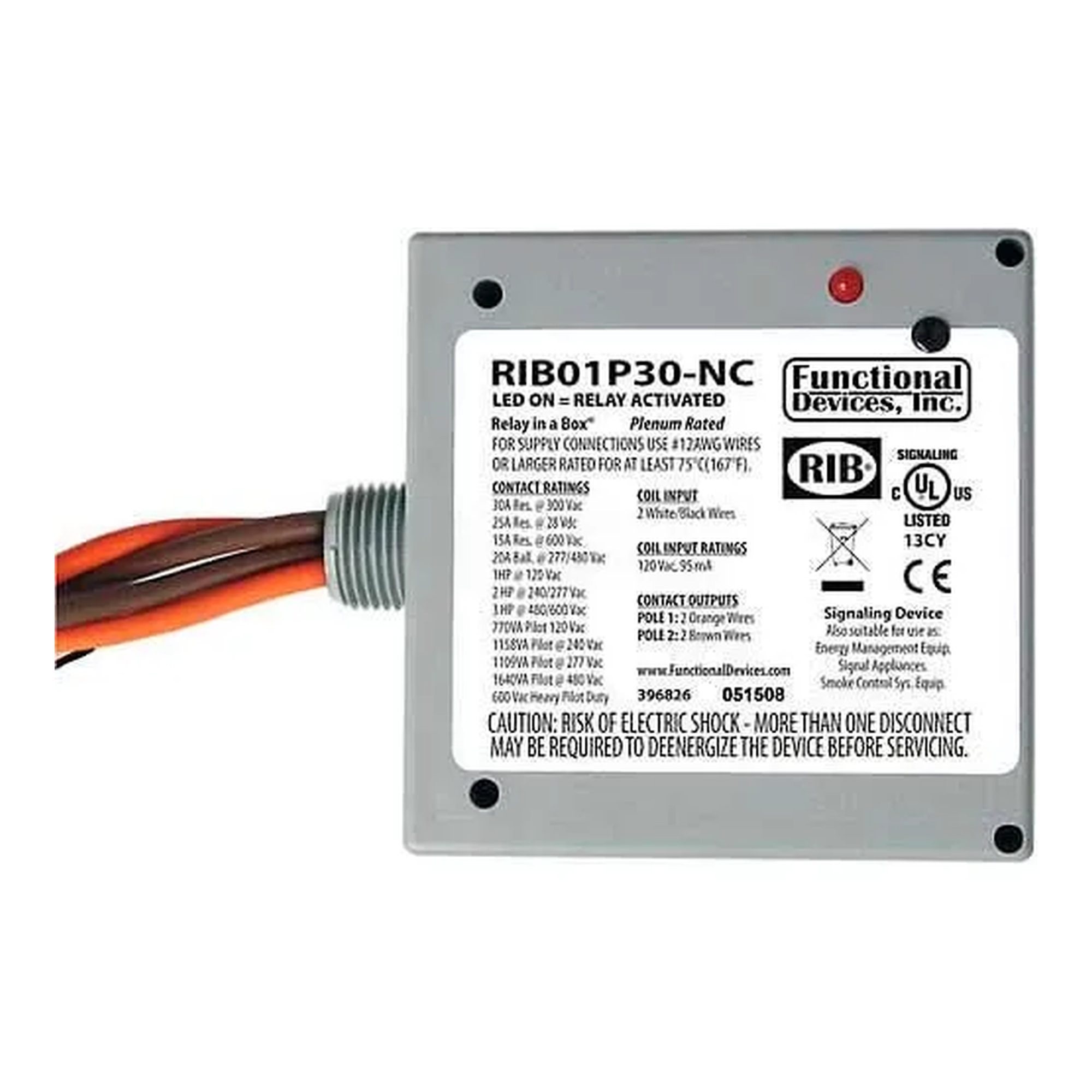 Enclosed 30A DPST Normally Closed Power Relay