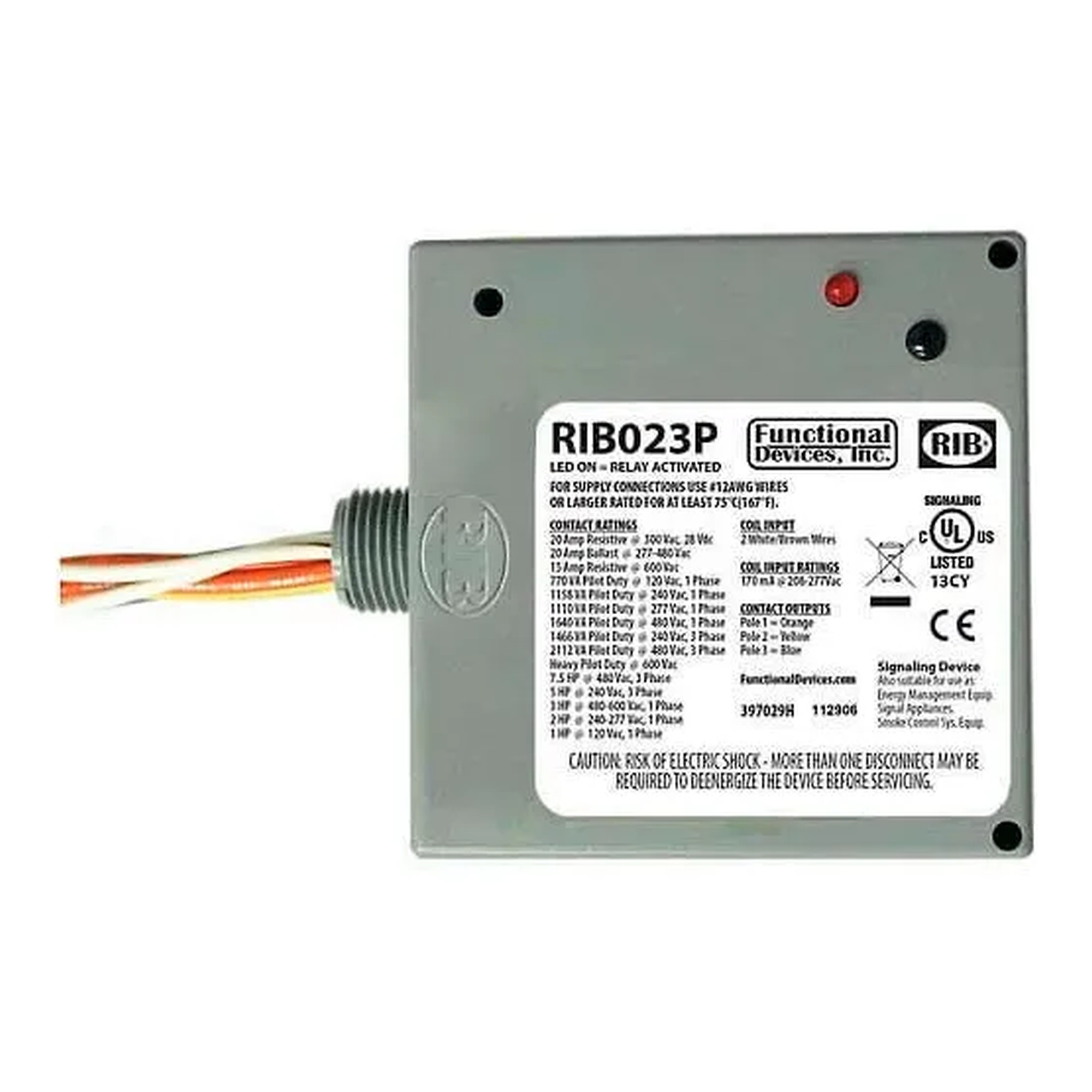 Enclosed Power Relay, 20A, 3PST, 208-277 VAC