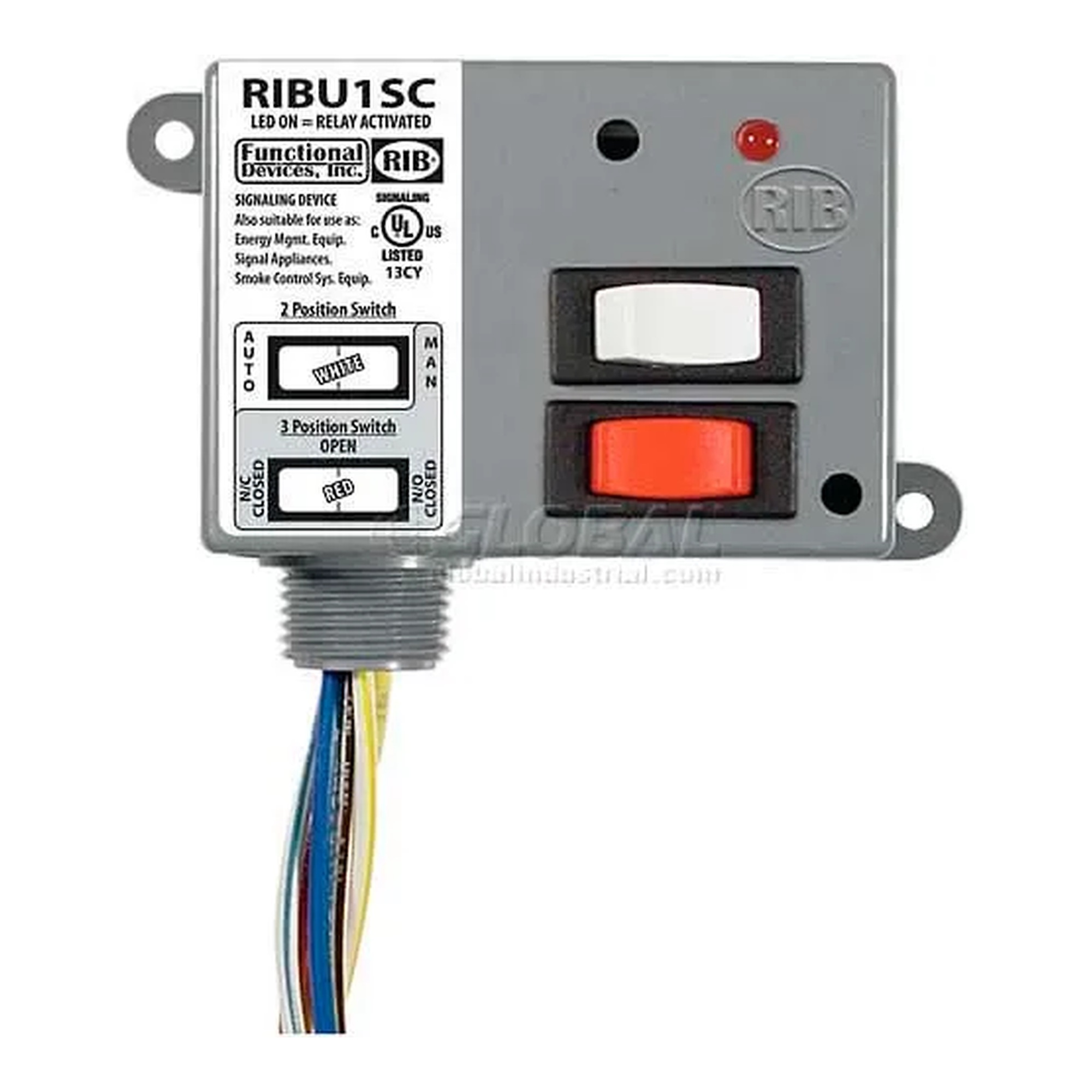 Enclosed 10A SPDT Relay with Override