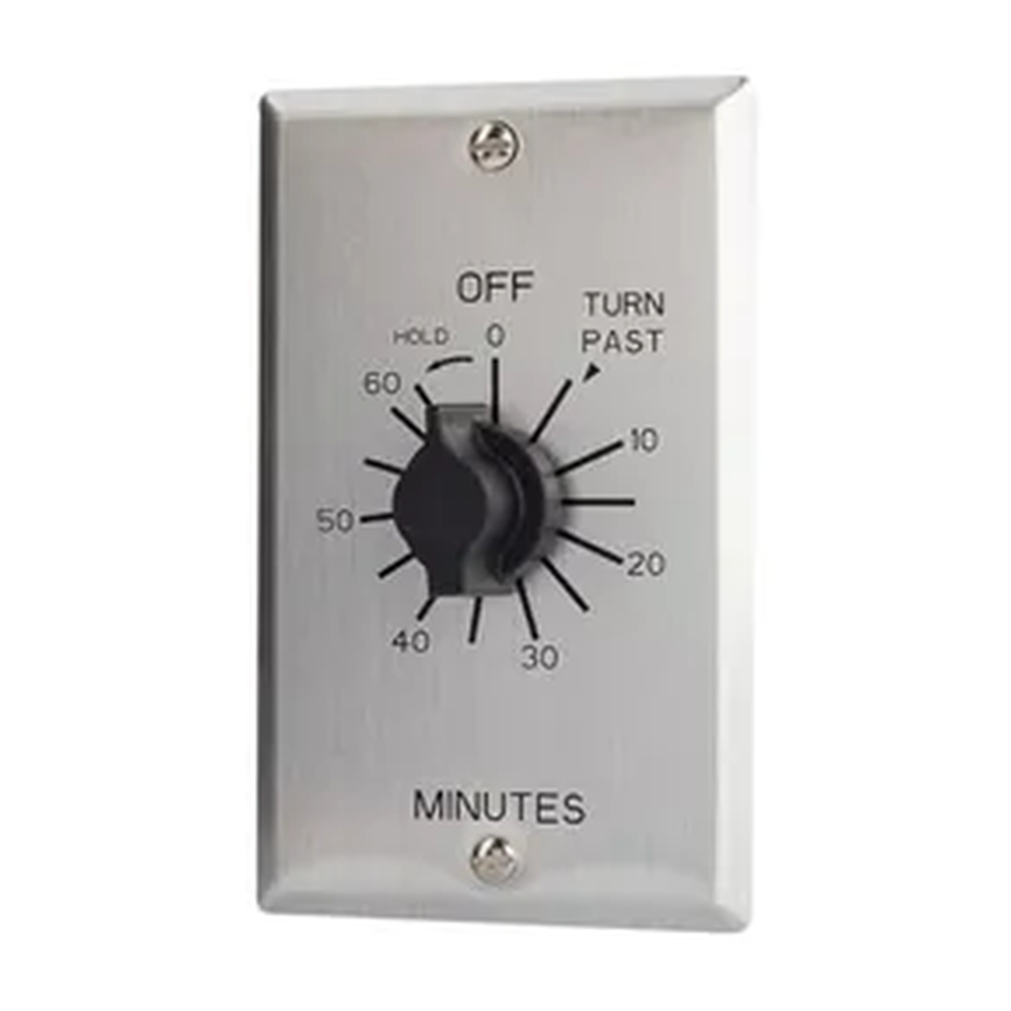60-Minute Spring-Wound Twist Timer with Hold and Metal Wallplate