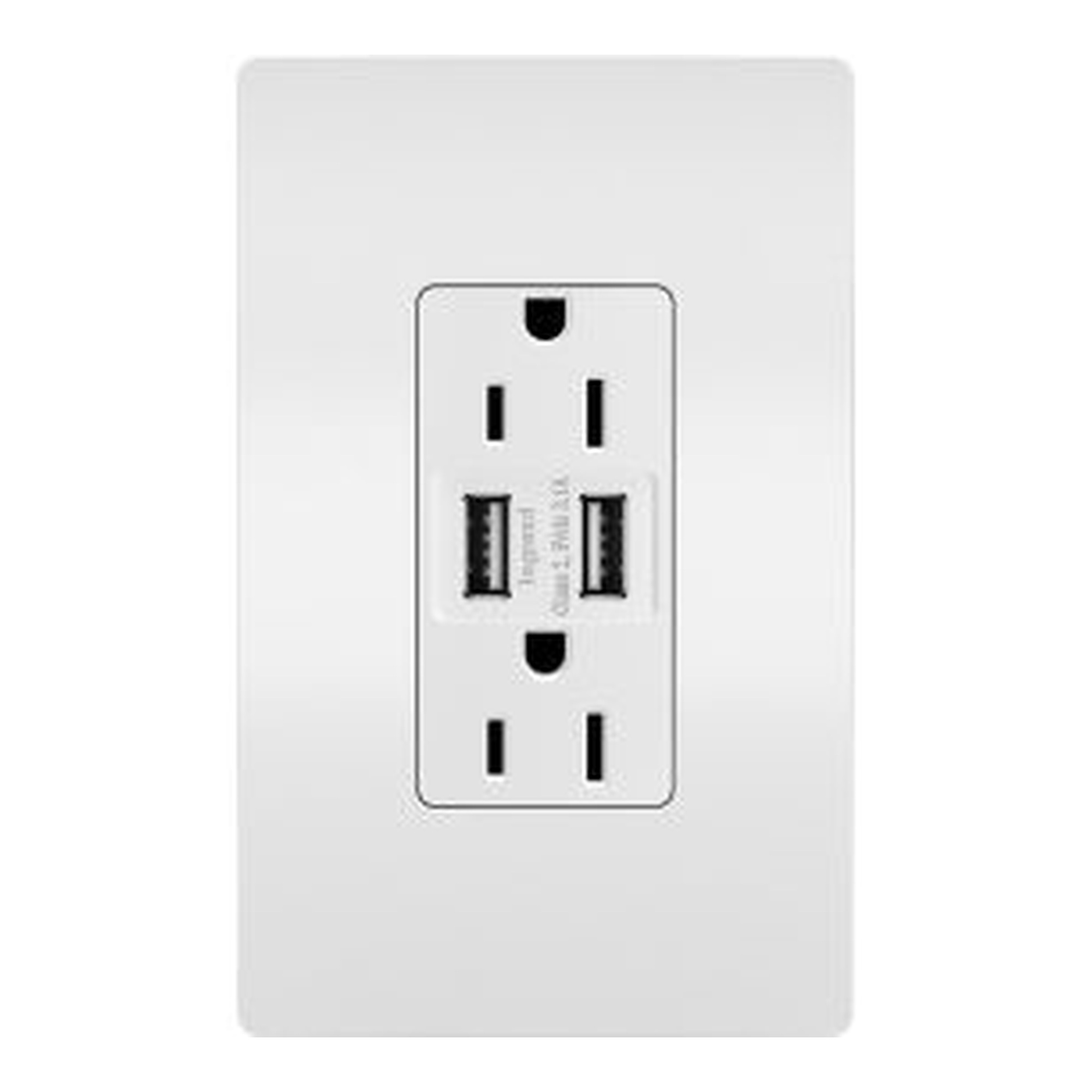 15A Tamper-Resistant USB Type-A Outlet, White