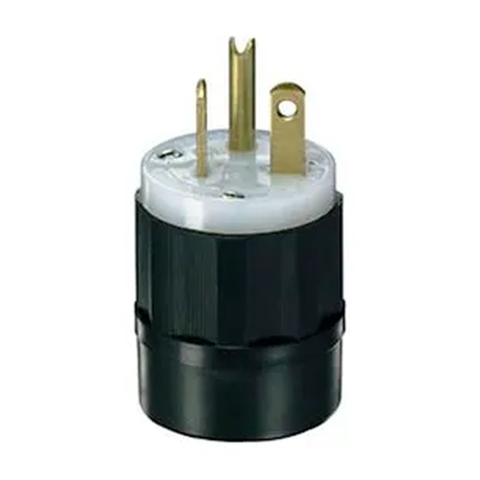 20A 250V NEMA 6-20P Grounding Straight Blade Plug, Black/White
