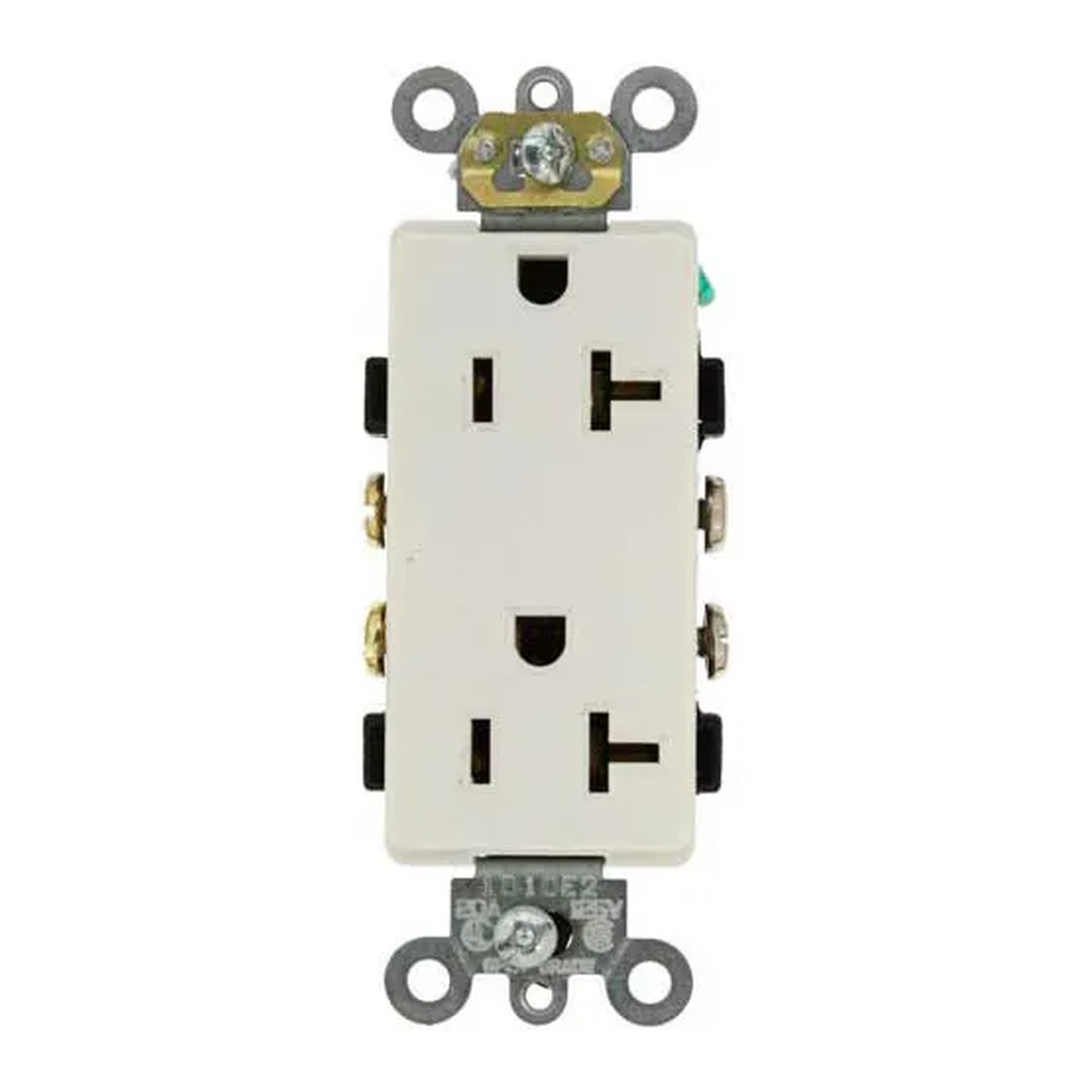 20A 125V Self-Grounding Duplex Receptacle, White