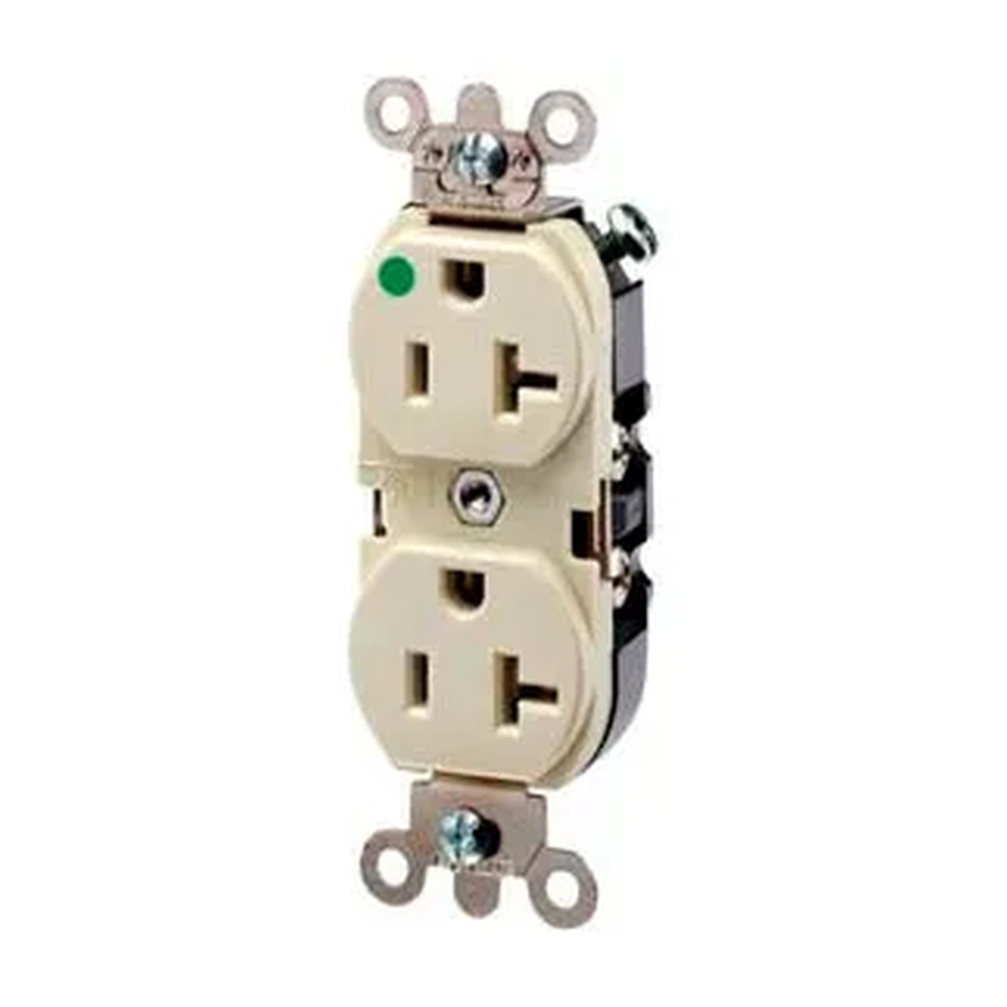 20A 125V Illuminated Hospital-Grade Duplex Receptacle, Ivory