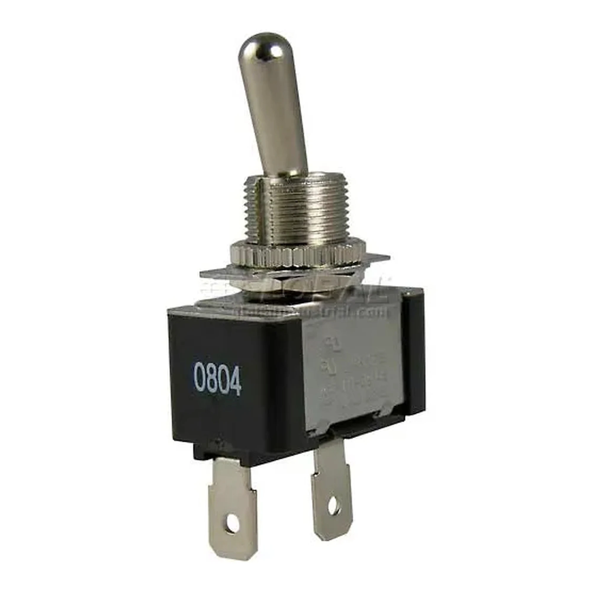 SPST On/Off Toggle Switch, 20A, 125 VAC, Spade Terminals