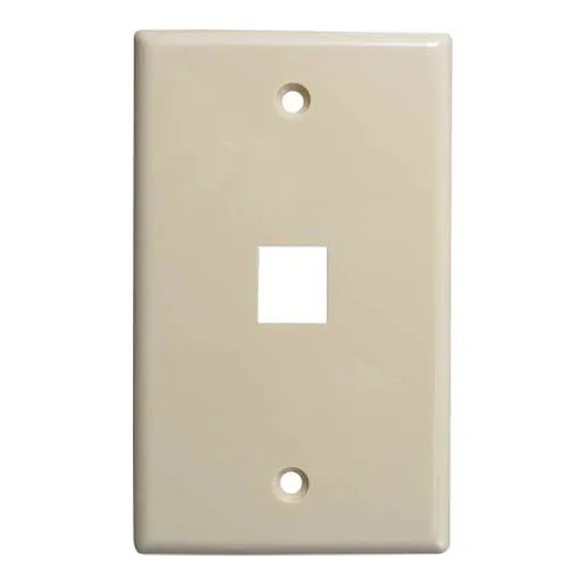 Single-Port Flush Keystone Wall Plate, Ivory