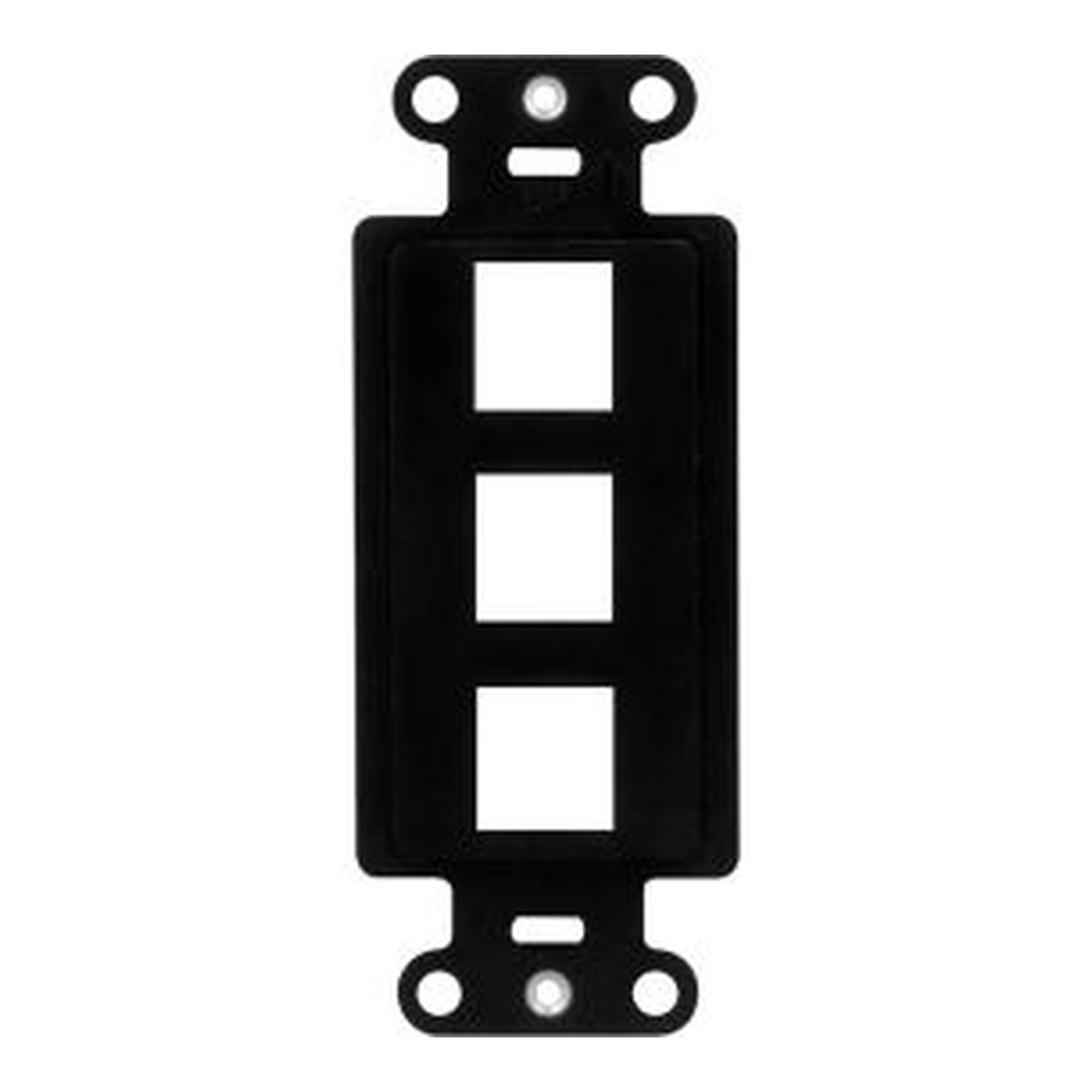 Black 3-Port Decorator Outlet Strap