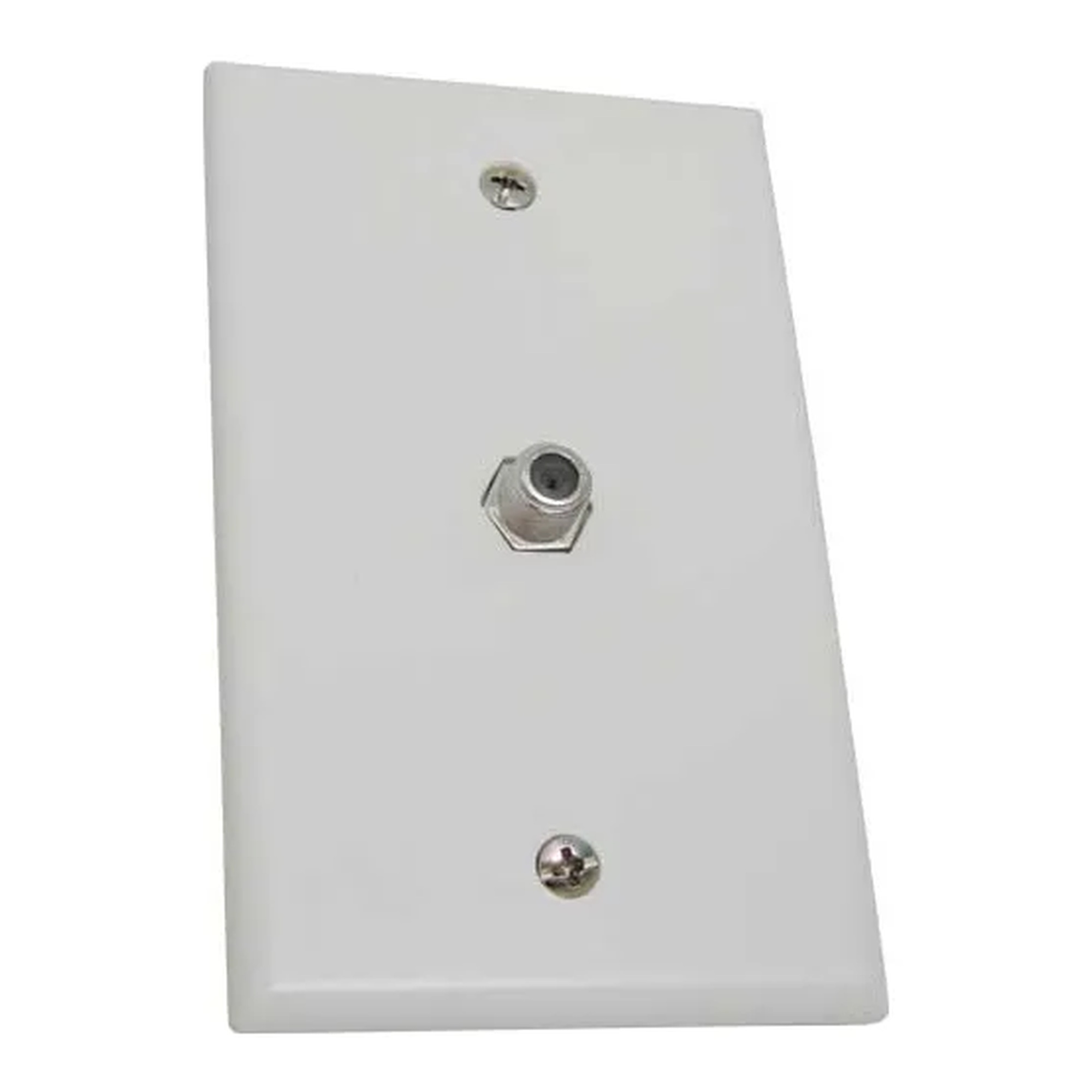 White Single-Port TV Coaxial Wall Plate