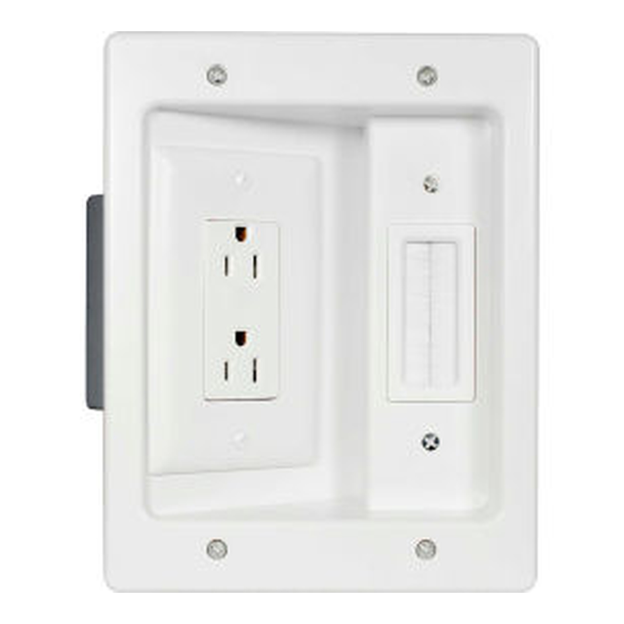 Flat Panel TV Recessed Power and Cabling Connection Kit