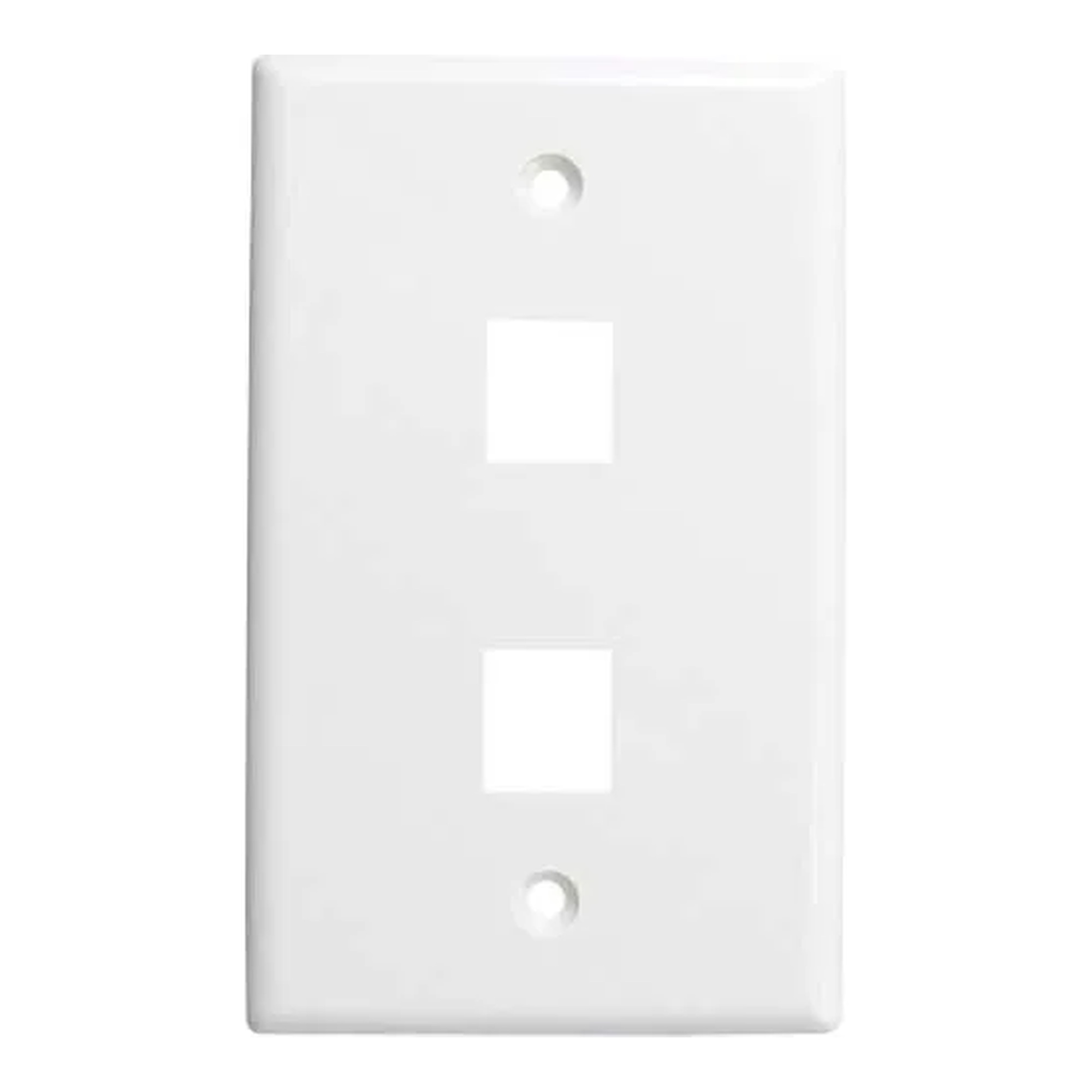 White Flush-Mount 2-Port Keystone Wall Plate