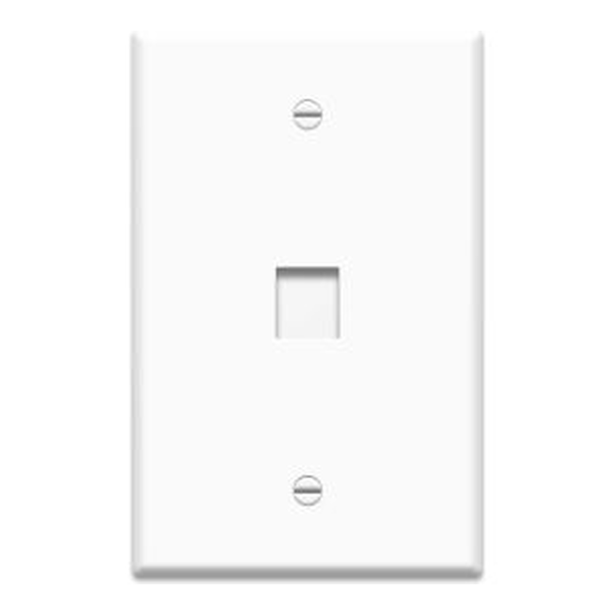 1-Gang Oversized Keystone Wall Plate, 1-Port, White