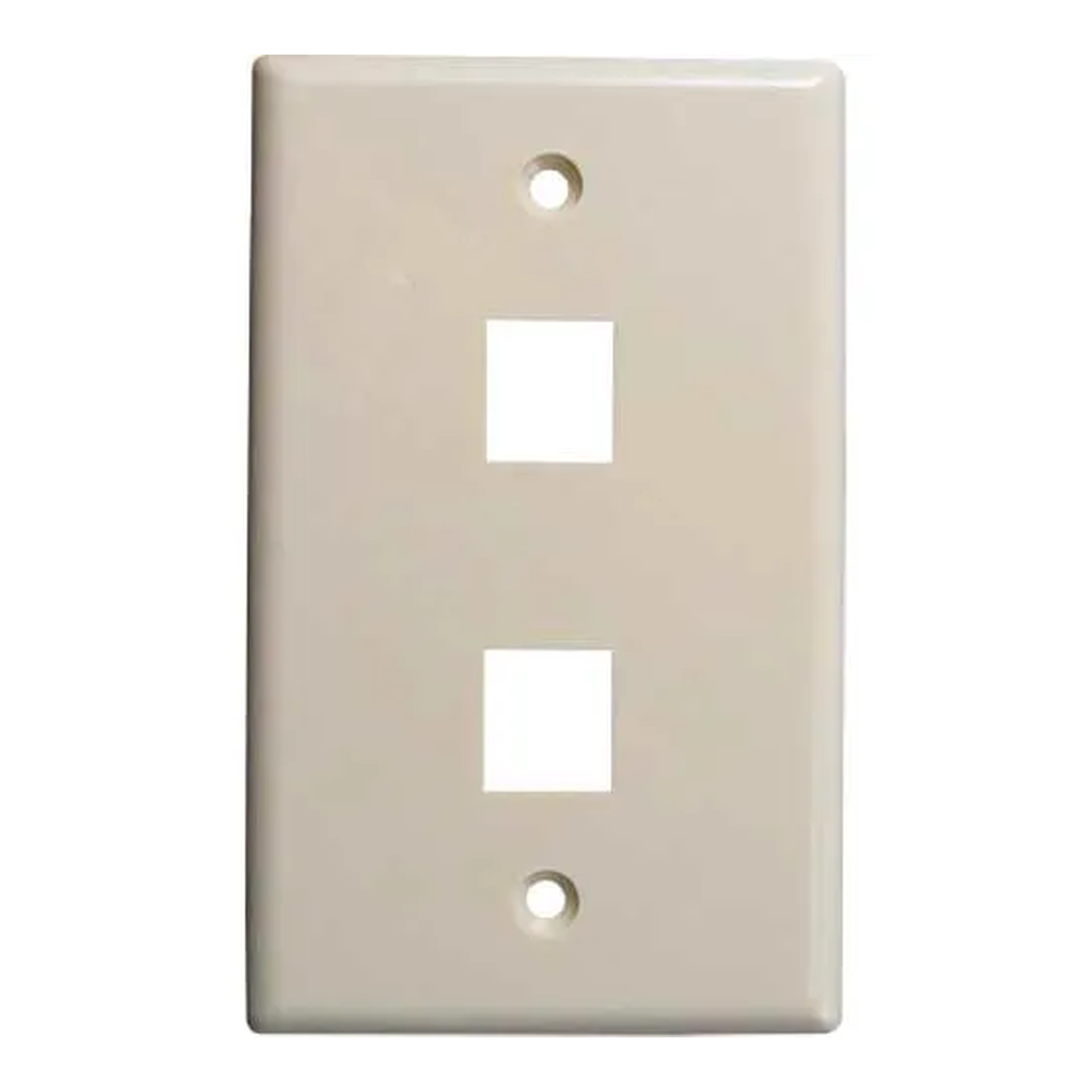Almond Flush 2-Port Keystone Wall Plate