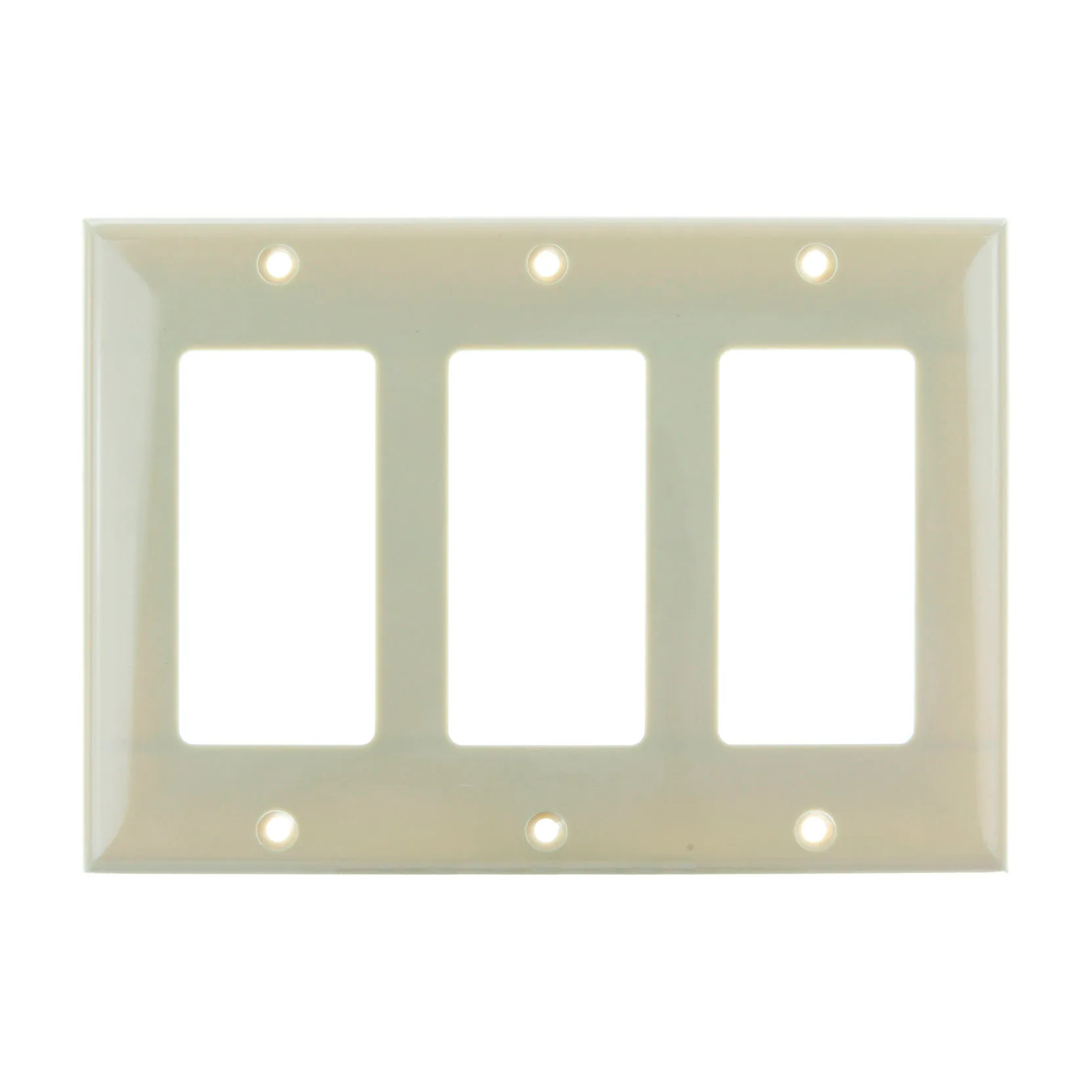 3-Gang Decorative Switch and Receptacle Plate, Ivory, 12-Pack