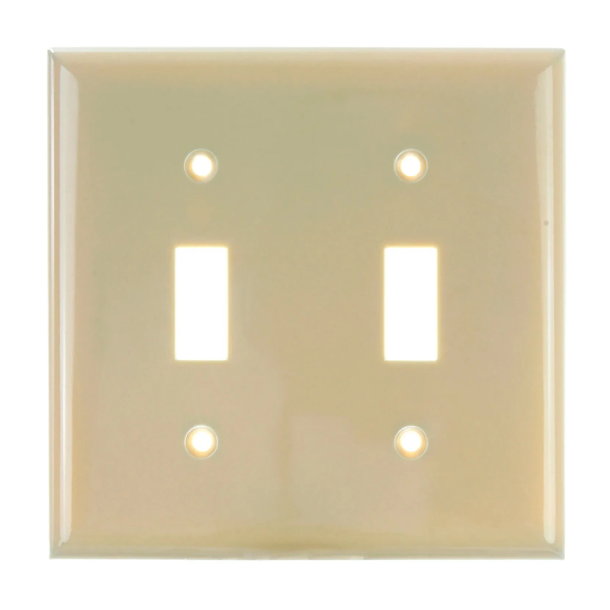 2-Gang Ivory Toggle Switch Plate, Pack of 12