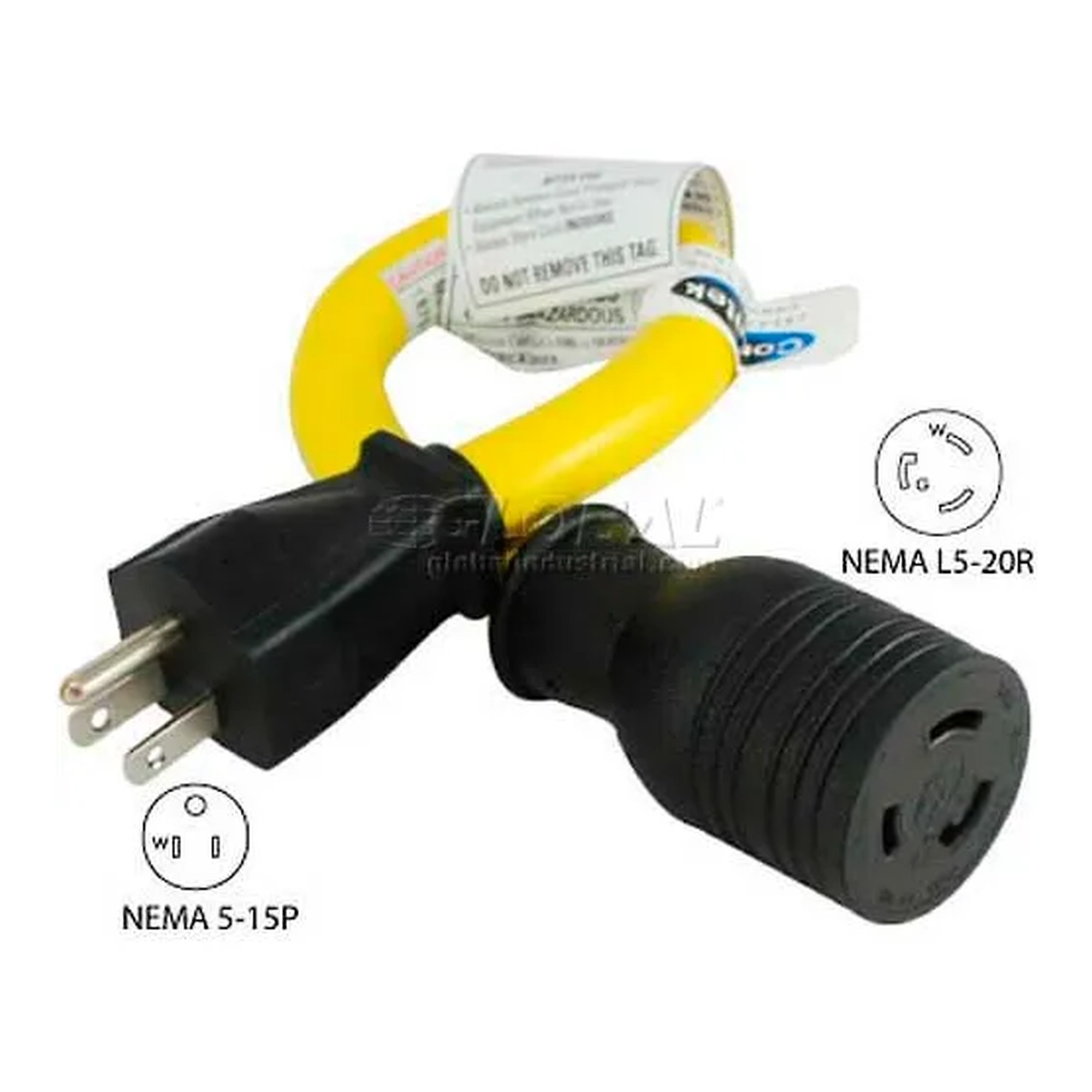 15A to 20A Locking Generator Adapter, Yellow