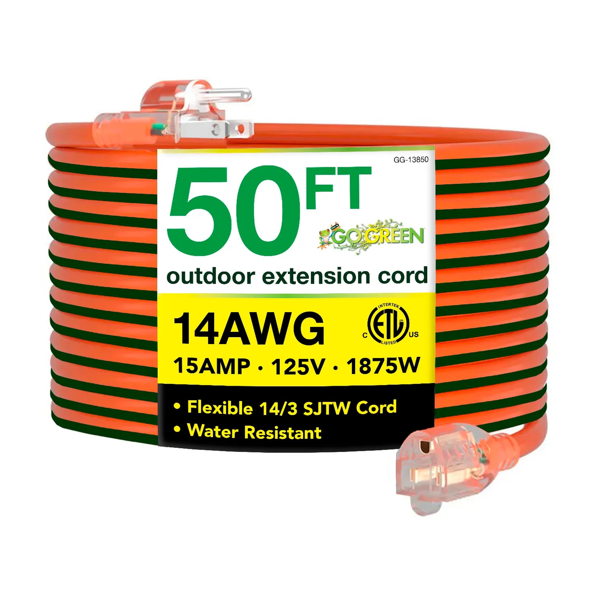 50 ft. 14/3 SJTW-A Extension Cord with Lighted Ends