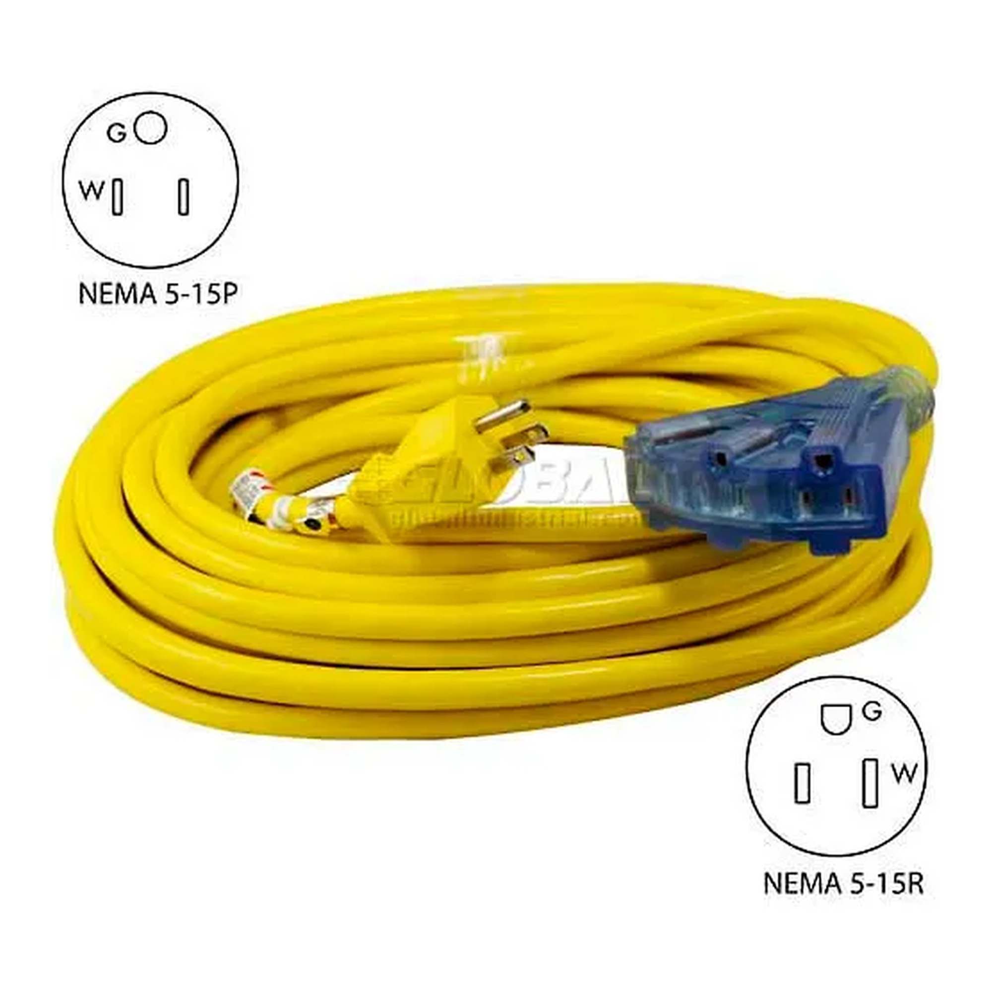 100-Ft Outdoor Extension Cord with Three Lighted Outlets