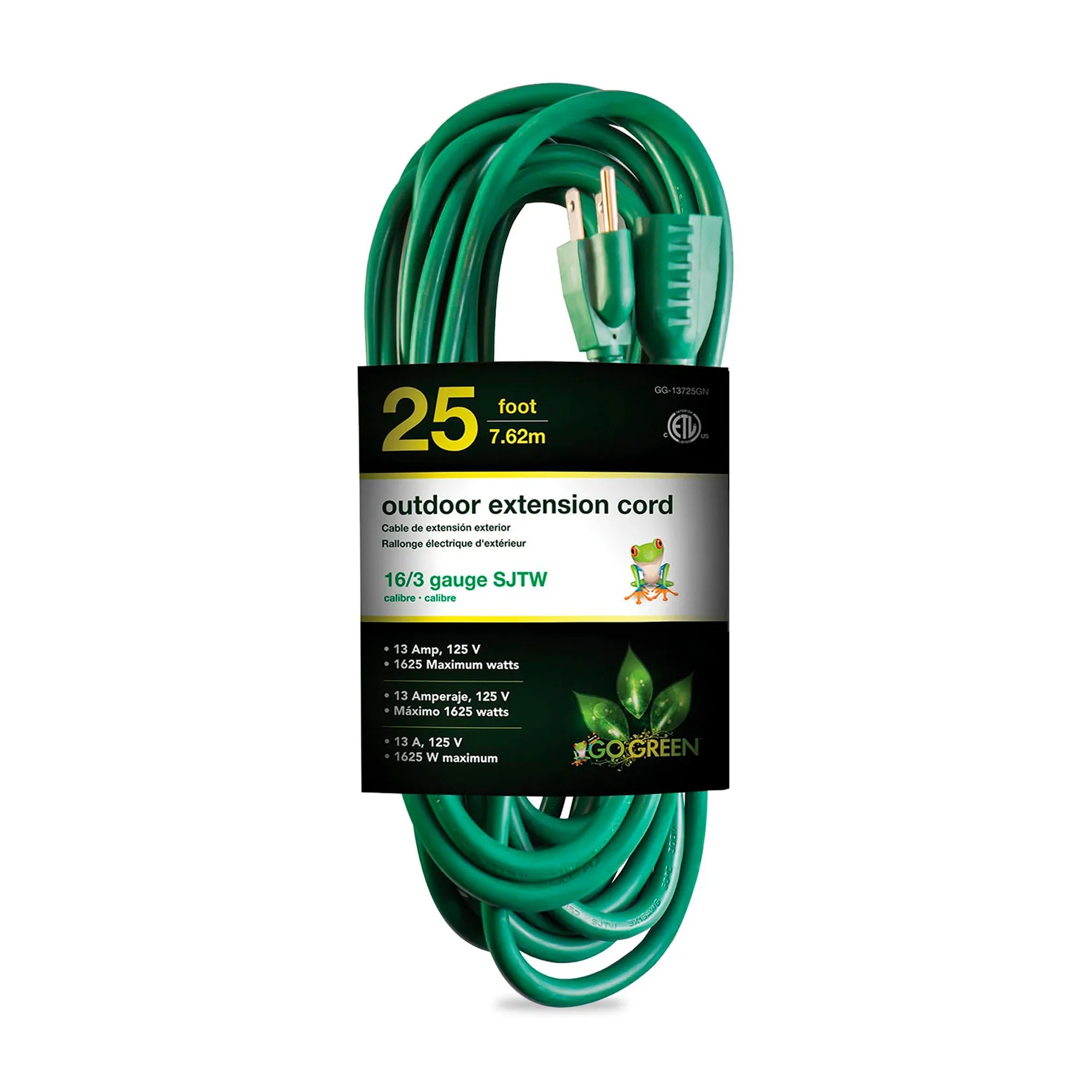 25 ft Green 16/3 SJTW Heavy-Duty Extension Cord