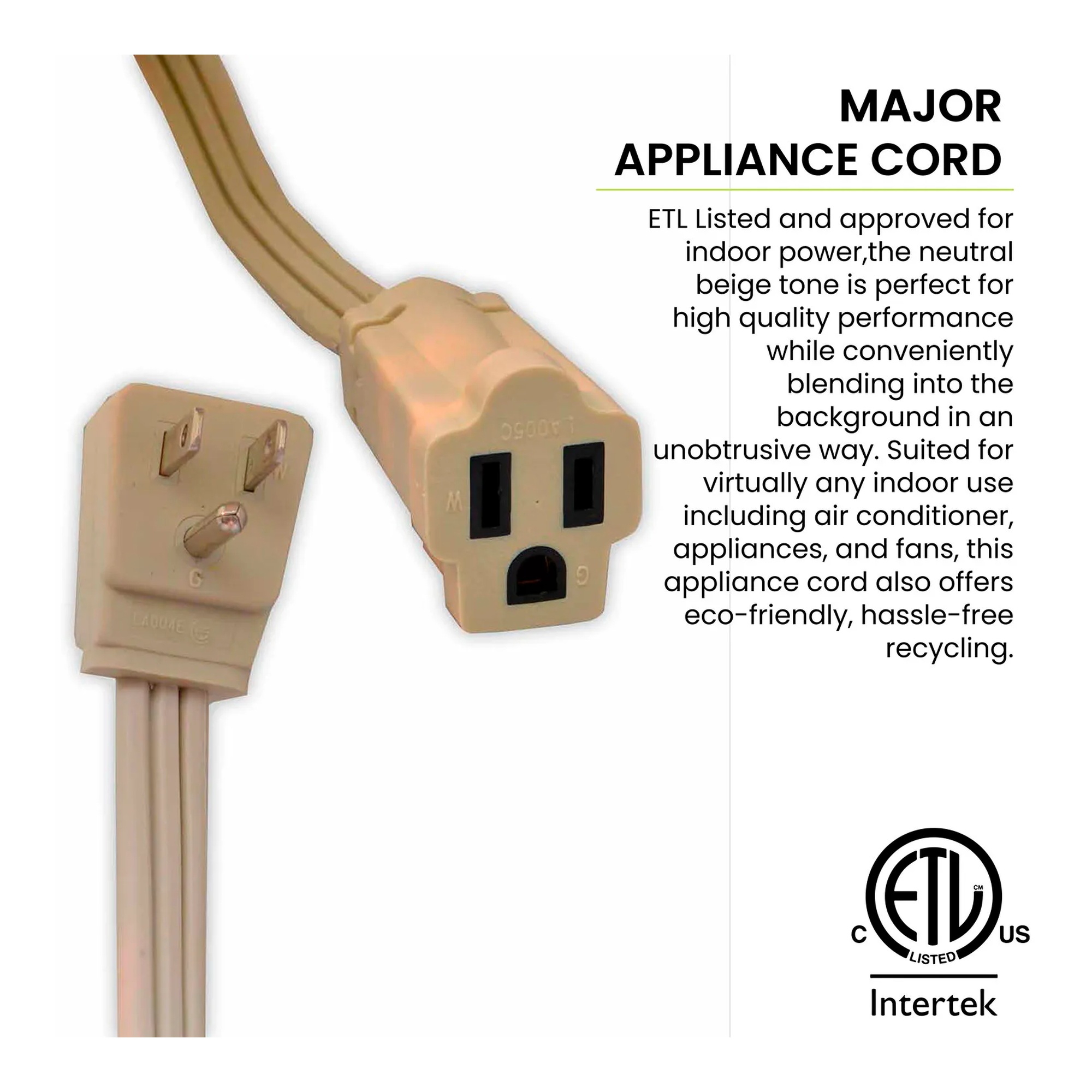 Tan 3 ft. 14/3 SPT-3 appliance cord