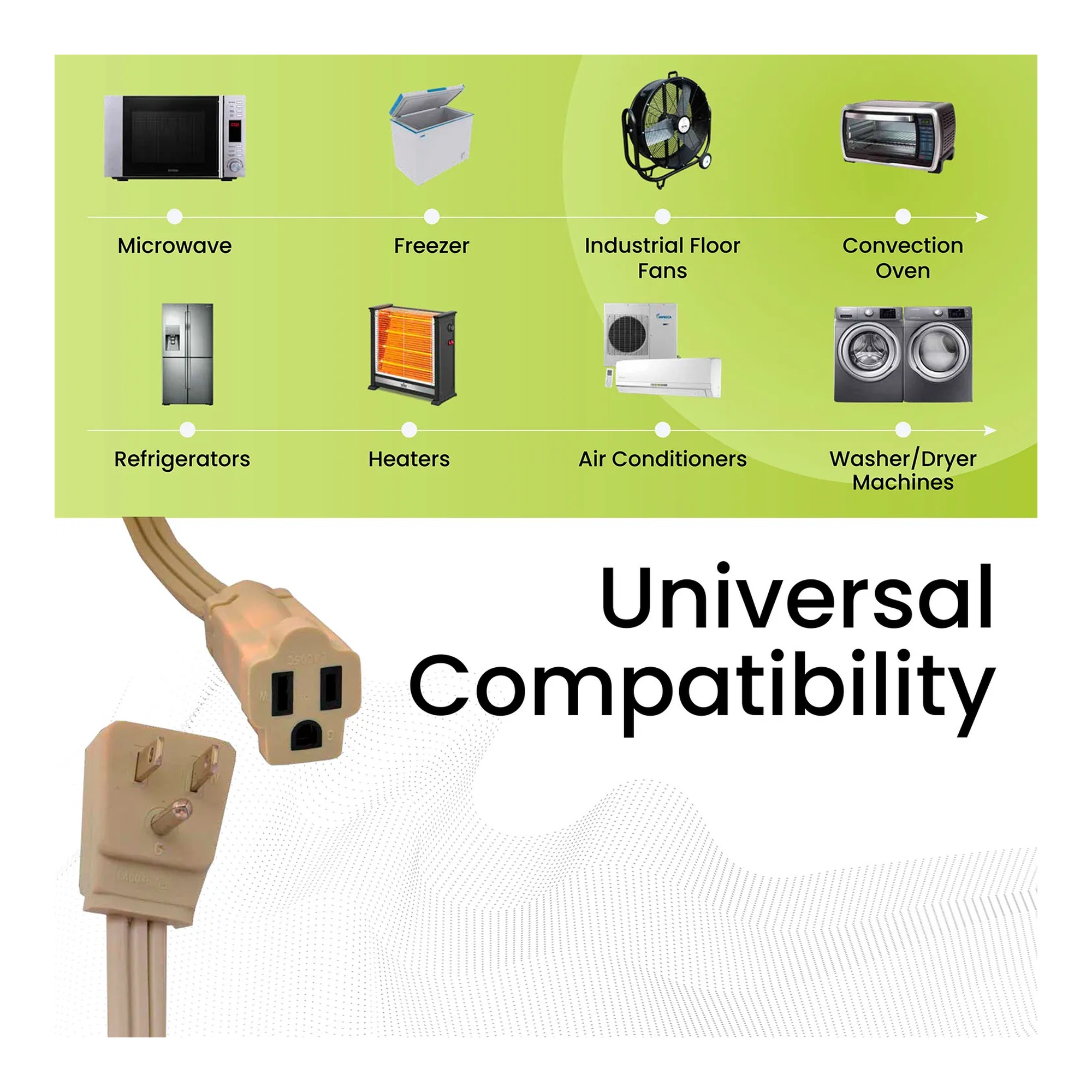 Tan 3 ft. 14/3 SPT-3 appliance cord