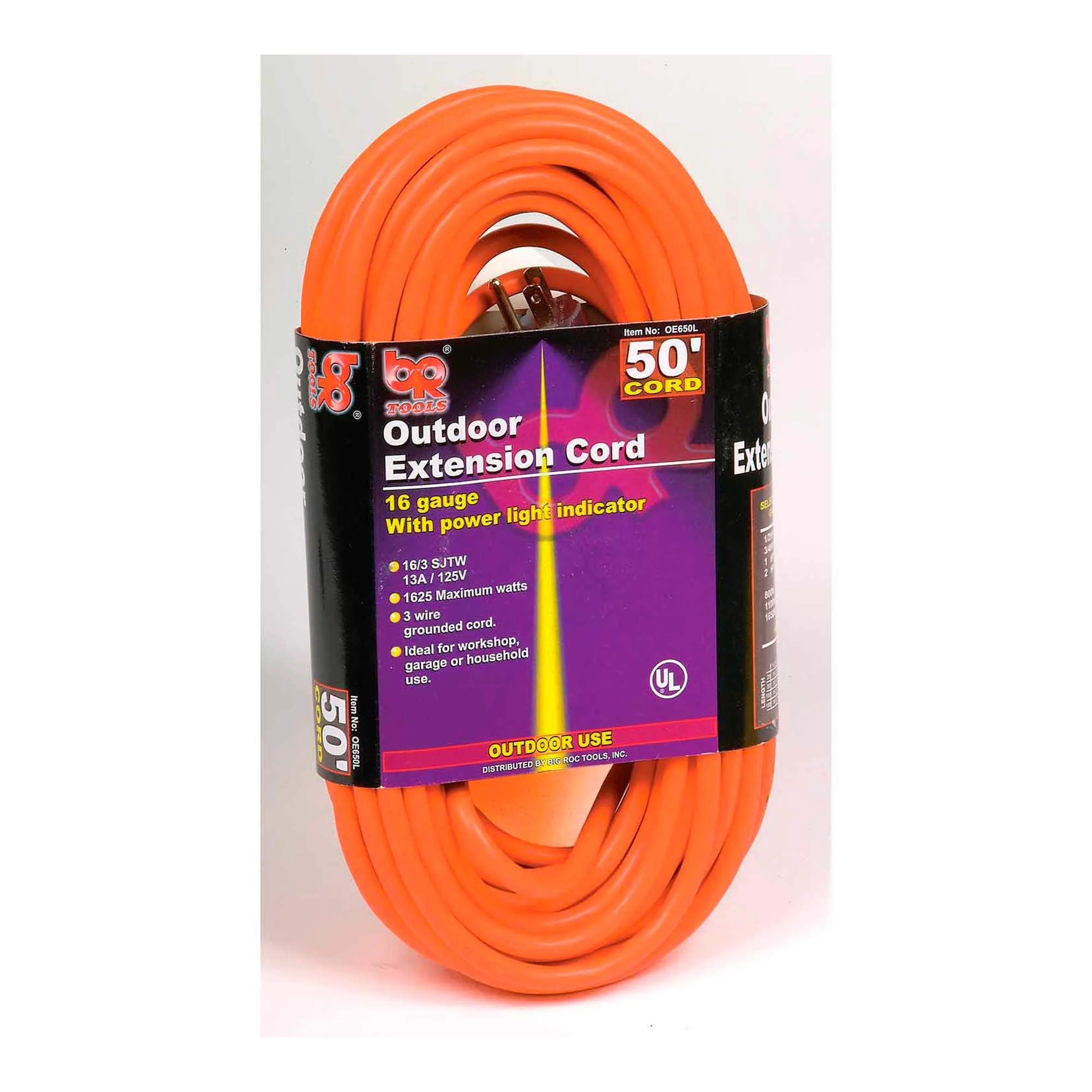 50-Ft. Orange 16/3 SJTW-A Extension Cord