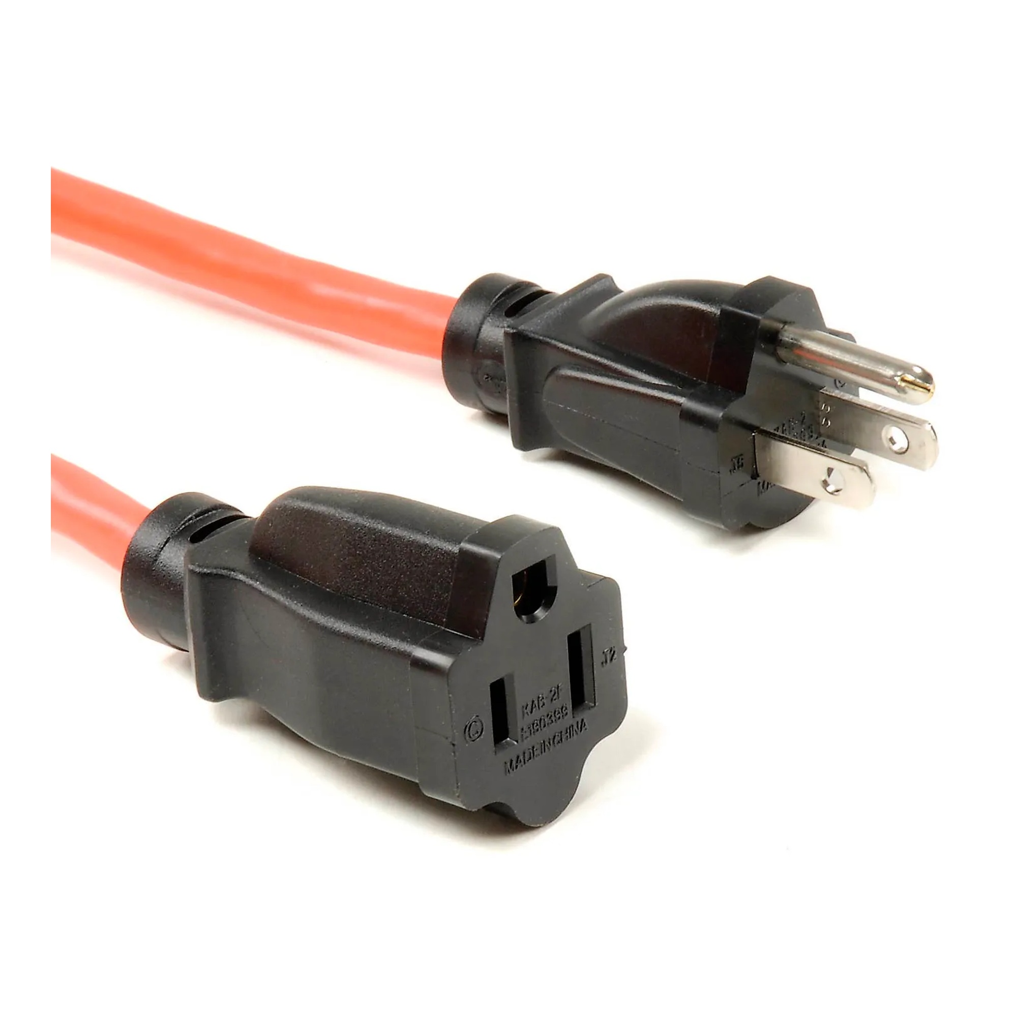 Orange 50-foot three-conductor 16/3 SJTW-A extension cord