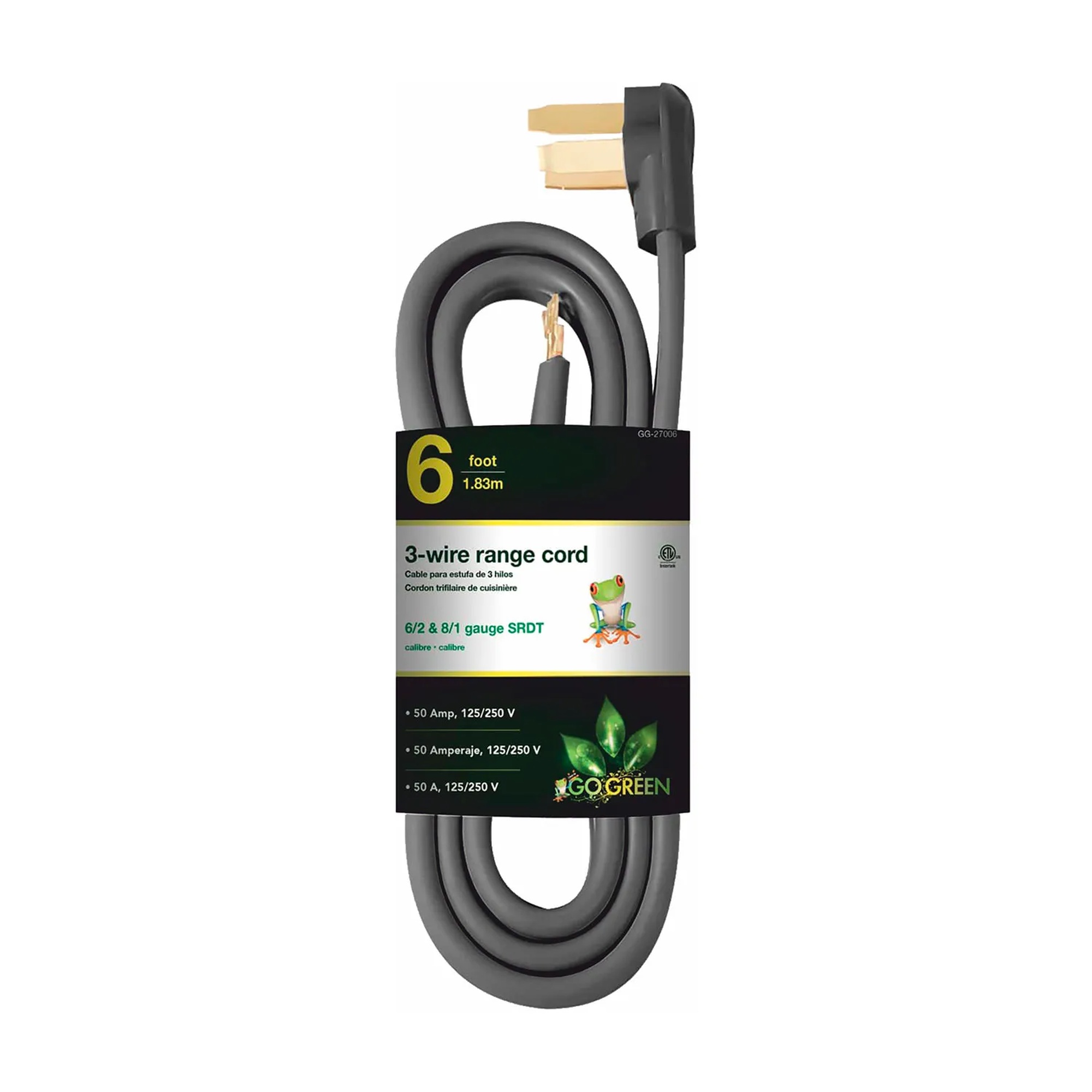 6 ft. 50 Amp 3-Wire Range Cord, Gray