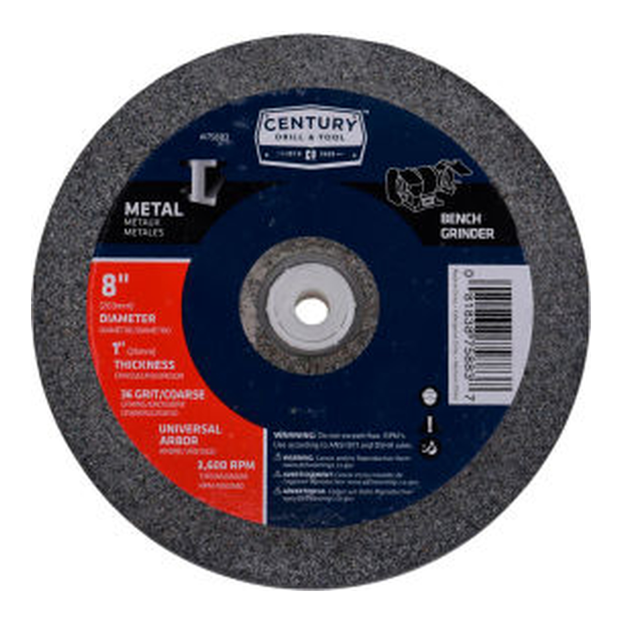 8-inch 36-grit aluminum oxide bench grinding wheel