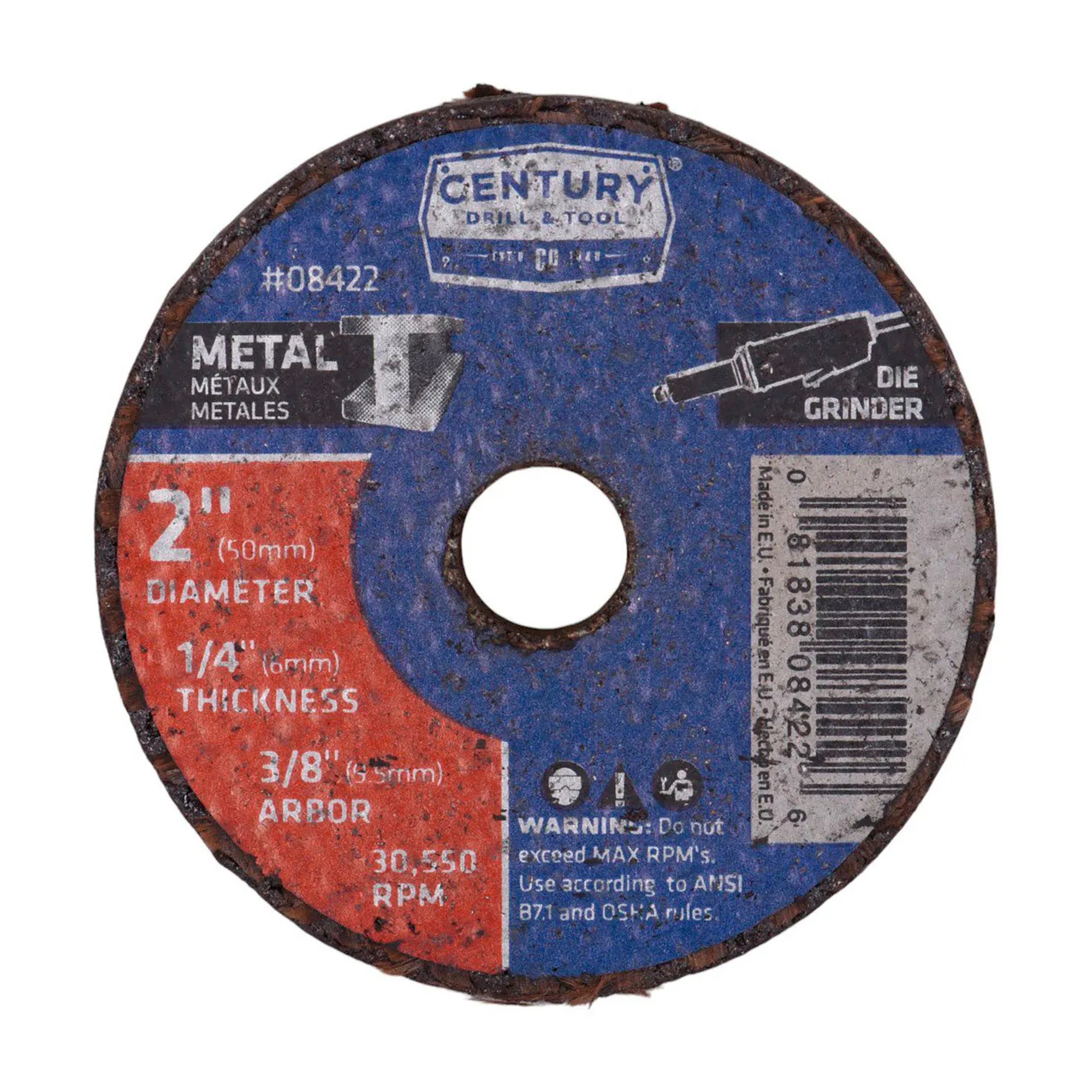 2 in. x 3/8 in. Aluminum Oxide Type 1 Metal Grinding Wheels, 3-Pack