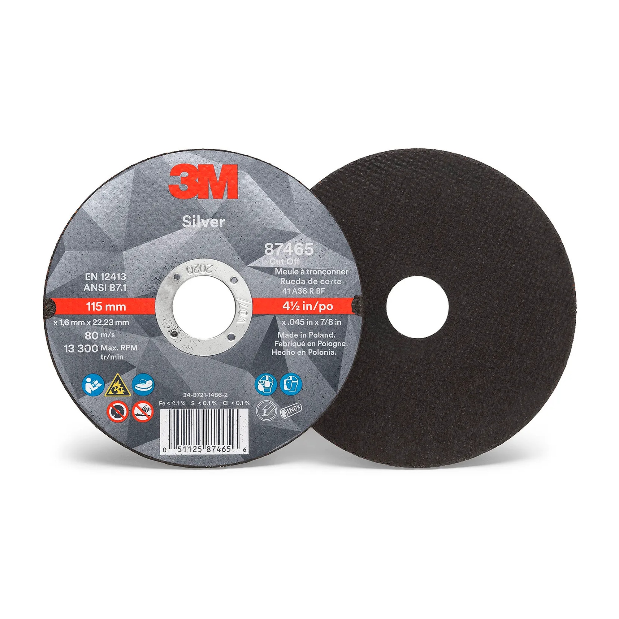 Ceramic Grain Cut-Off Wheel, 5 in. x 0.45 in. x 7/8 in., 36 Grit