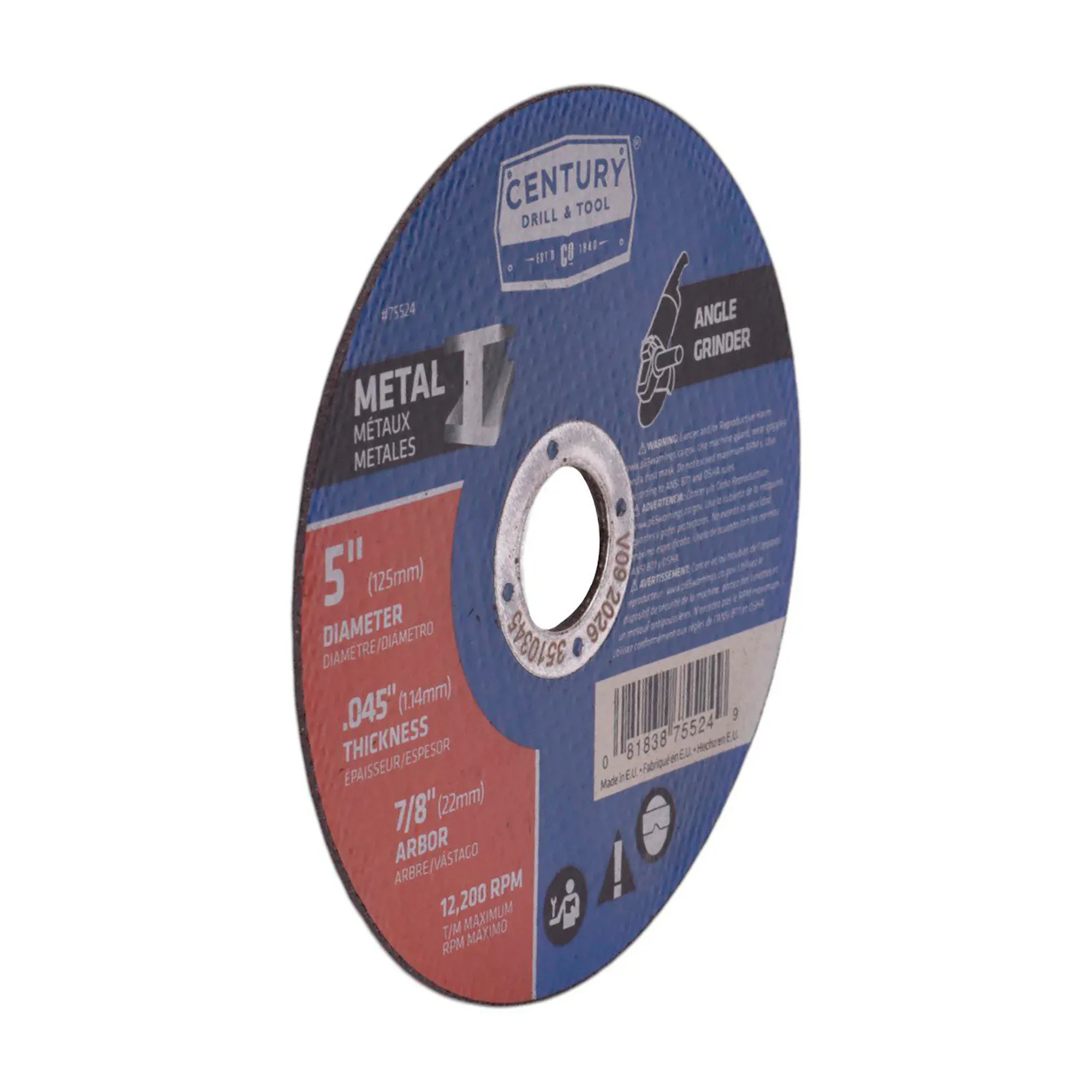 5 in. x 7/8 in. aluminum oxide thin metal cutting wheel