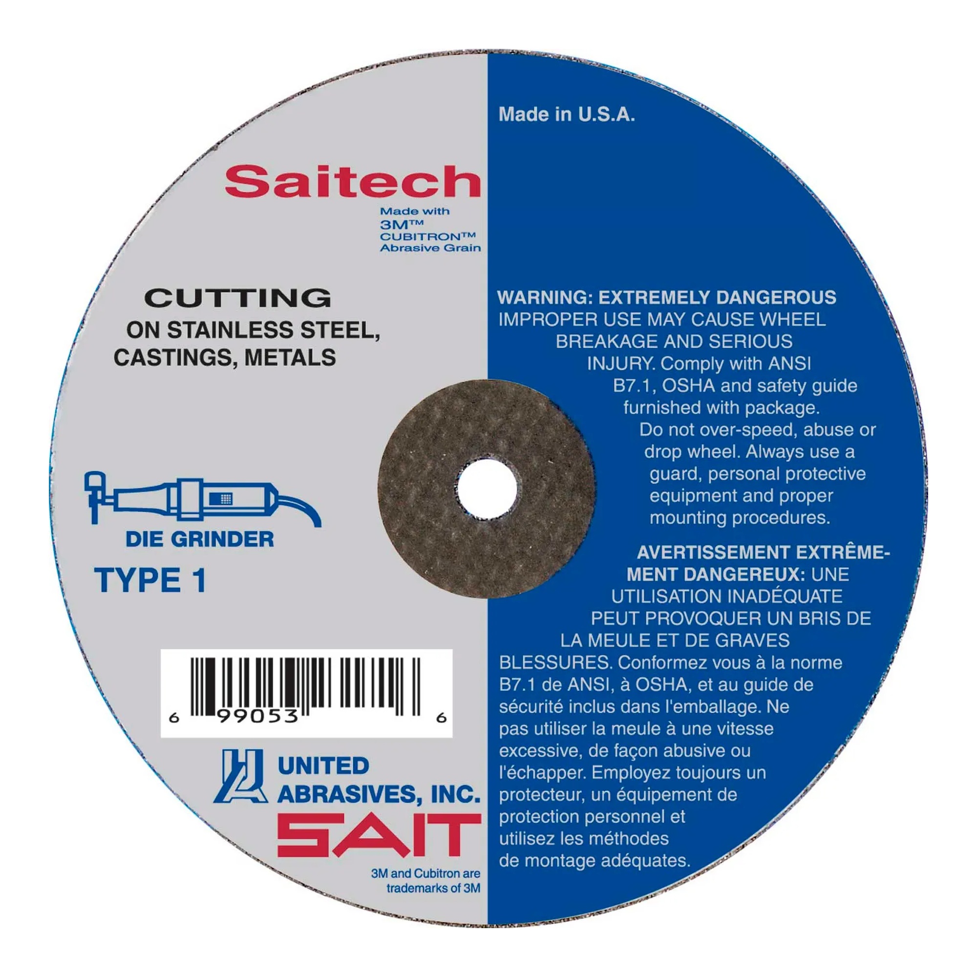 3 in. Type 1 Ceramic Aluminum Oxide Cut-Off Wheel