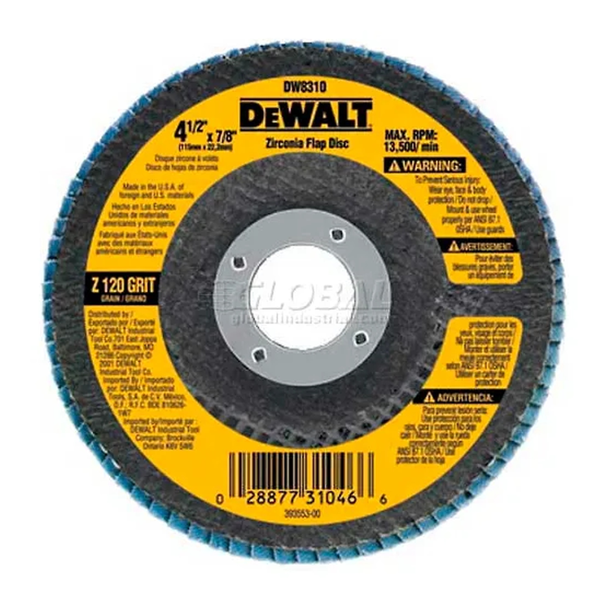 Type 29 Zirconia Flap Disc, 4-1/2 in., 36 Grit