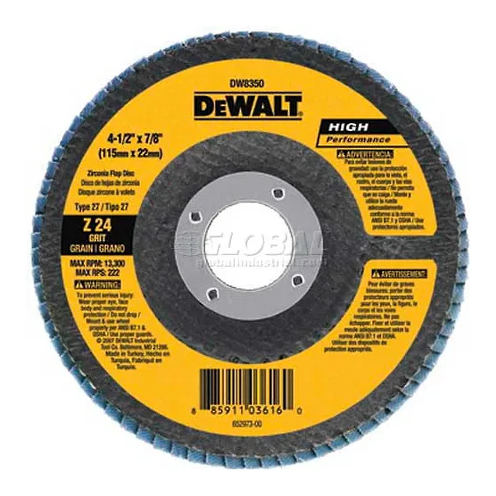 Type 27 Zirconia Flap Disc, 4-1/2 in. x 7/8 in., 40 Grit