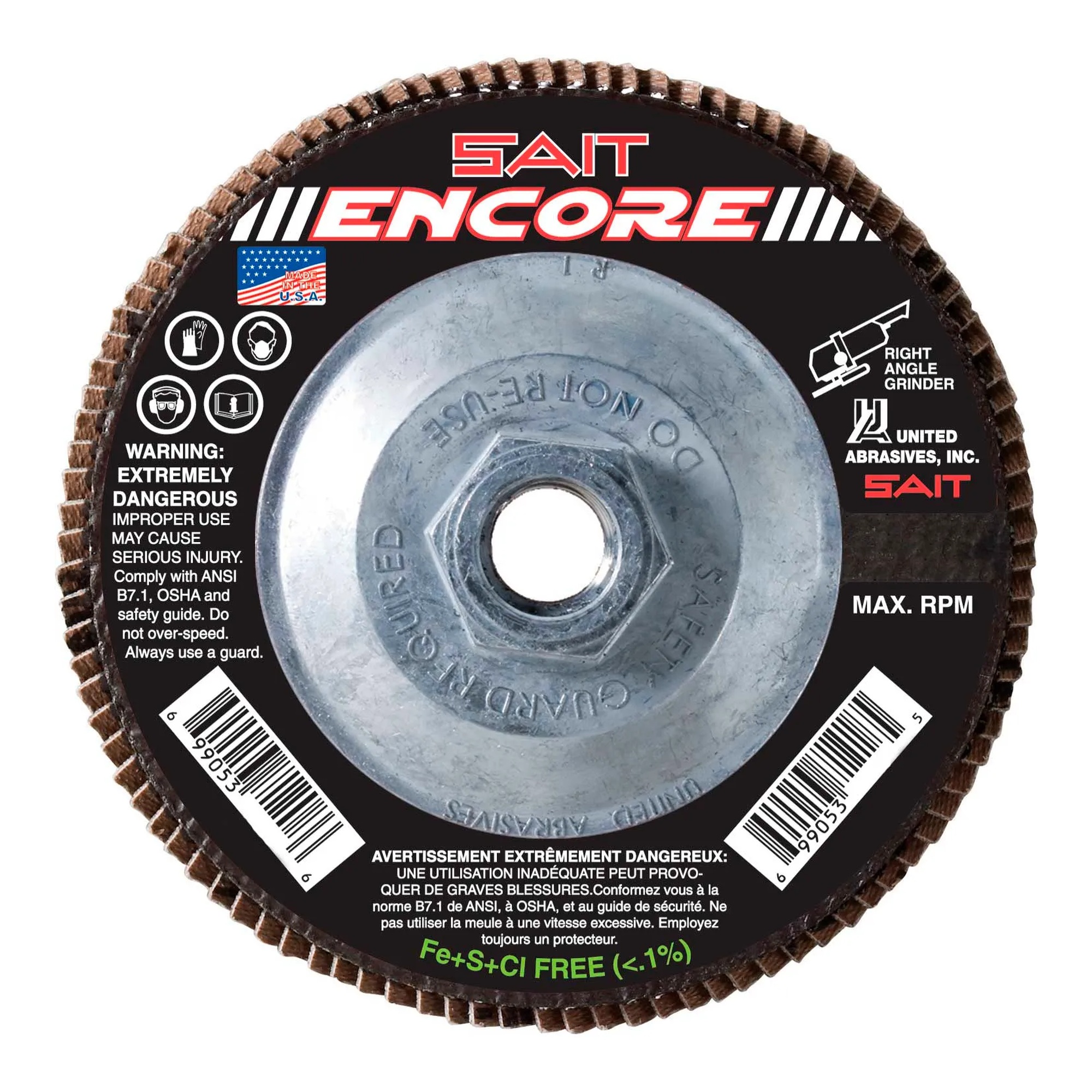 Type 27 Zirconium Flap Disc, 4-1/2 in., 40 Grit