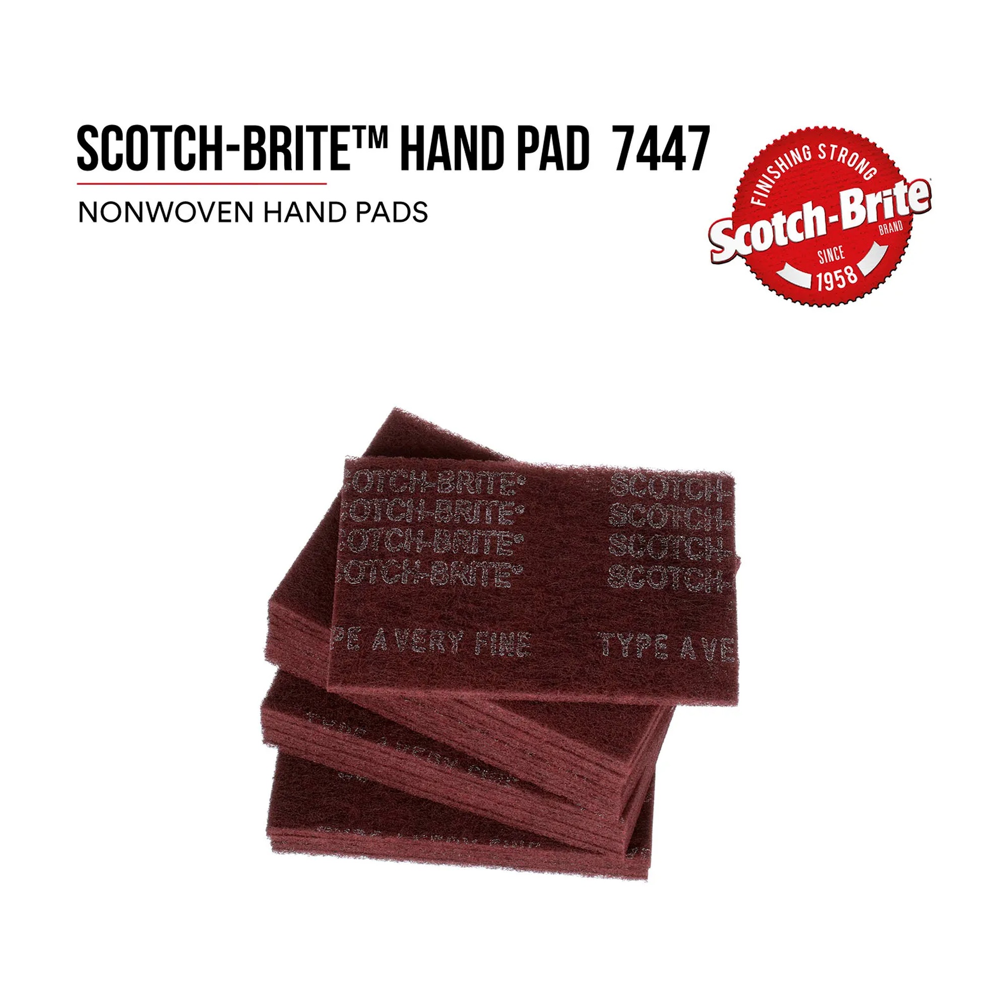 Red very fine aluminum oxide hand pad