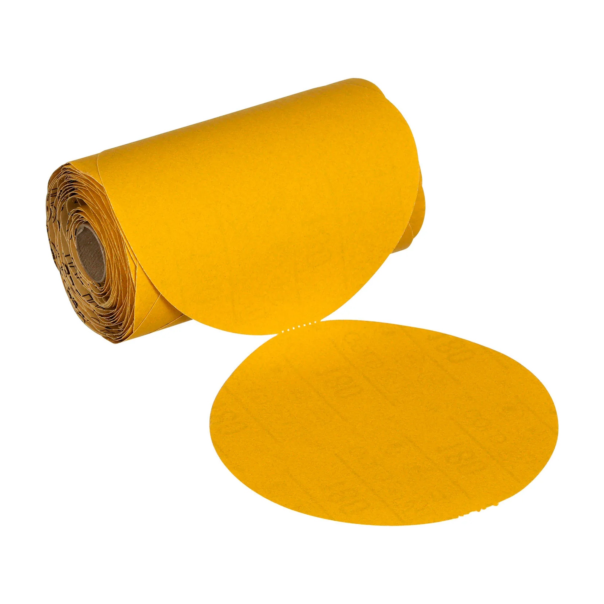 Gold Pressure-Sensitive Adhesive Abrasive Disc Roll, 6 in., 240 Grit, 100 Discs