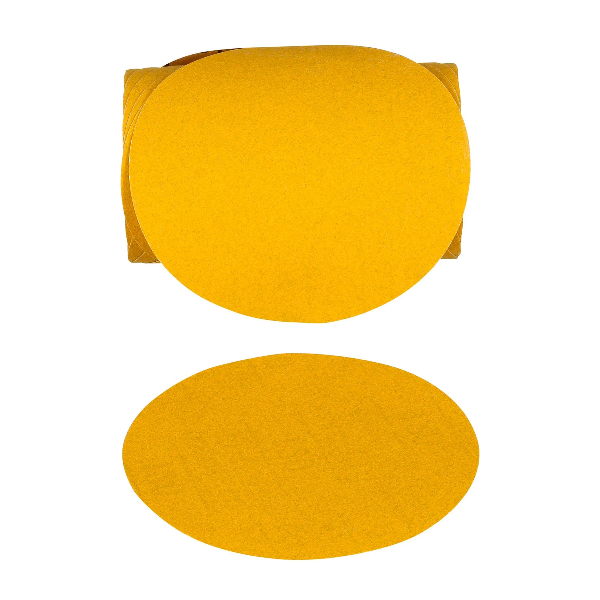 Yellow 5-inch gold PSA abrasive disc roll, 120 grit, 100 discs