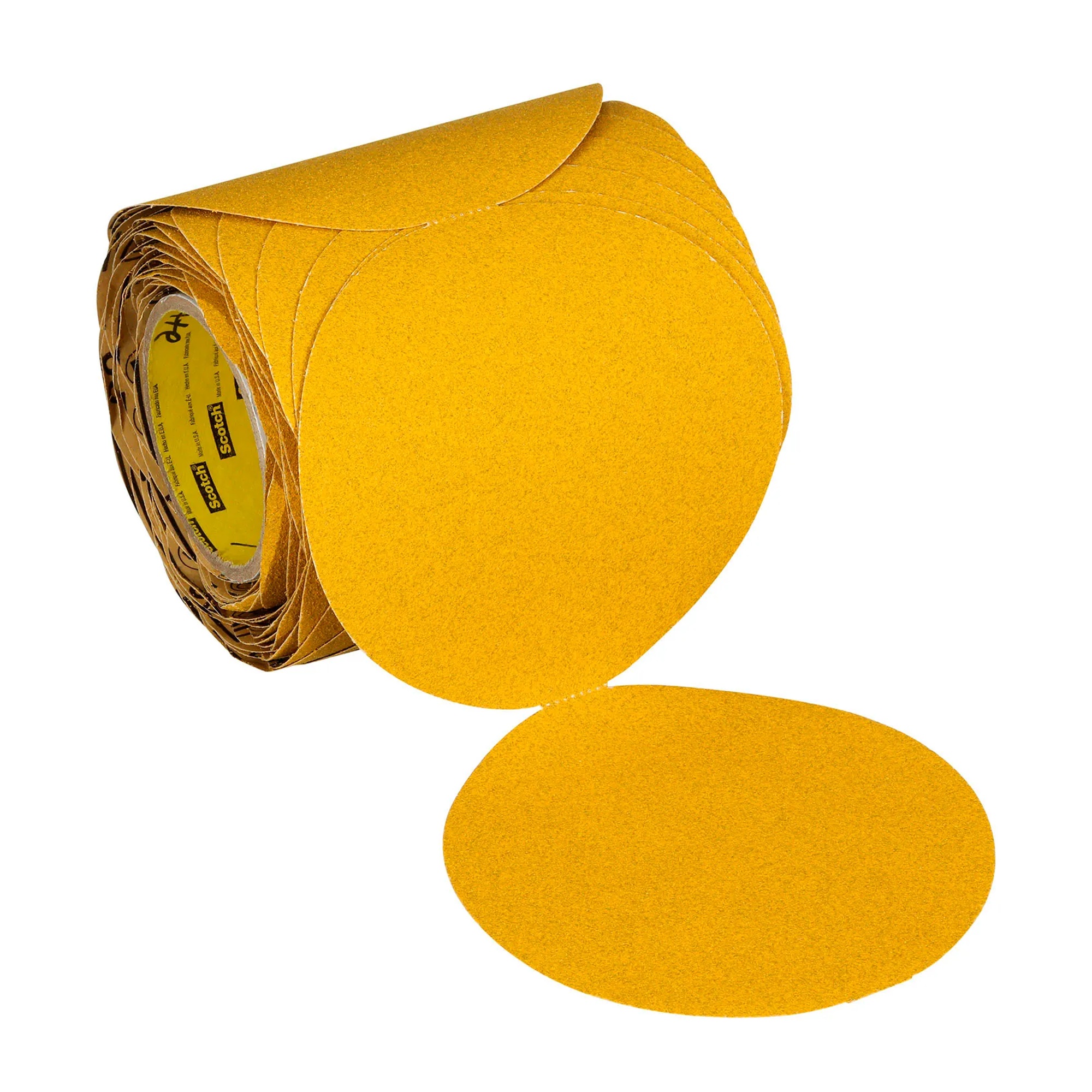 Gold Paper-Backed PSA Abrasive Disc Roll, 5 in., 80 Grit, 100 Discs