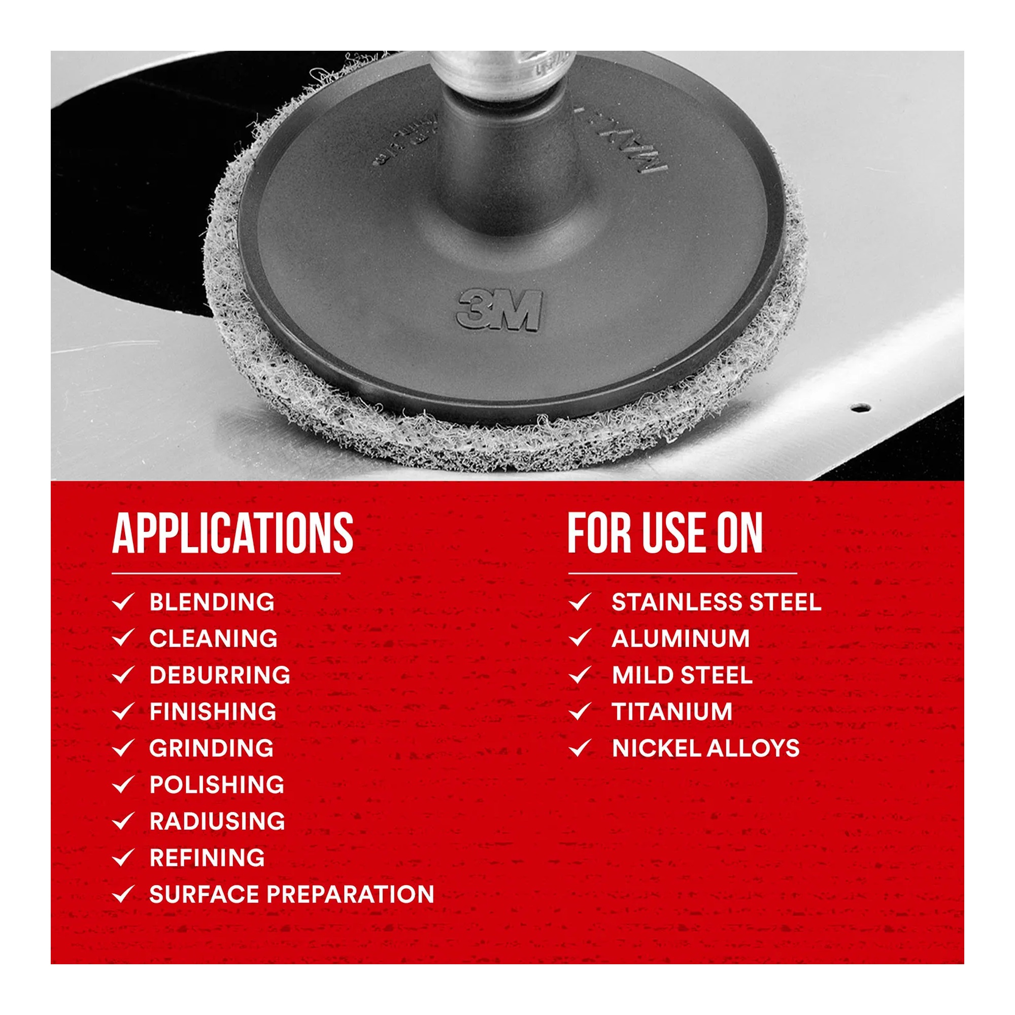 Red 3-inch surface conditioning quick-change disc