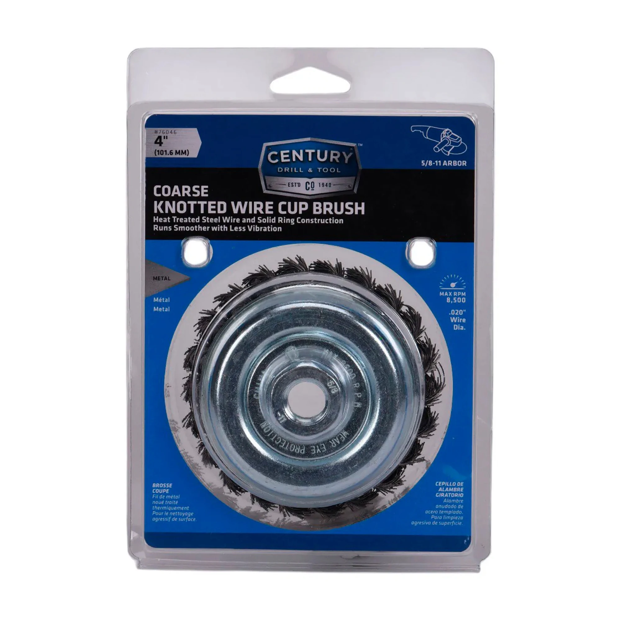 3 in. knot steel cup brush for angle grinders