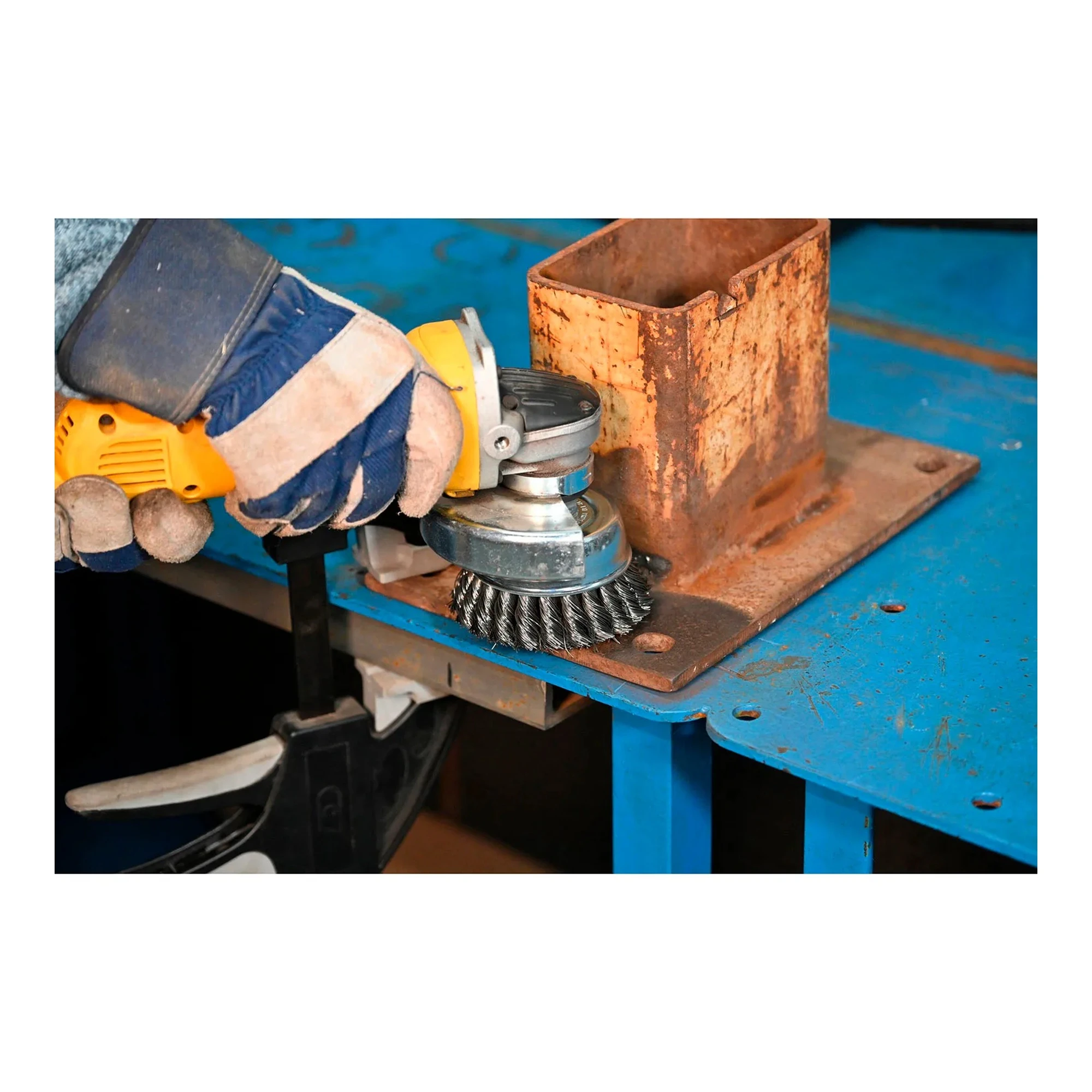3-inch crimped steel cup brush for angle grinders