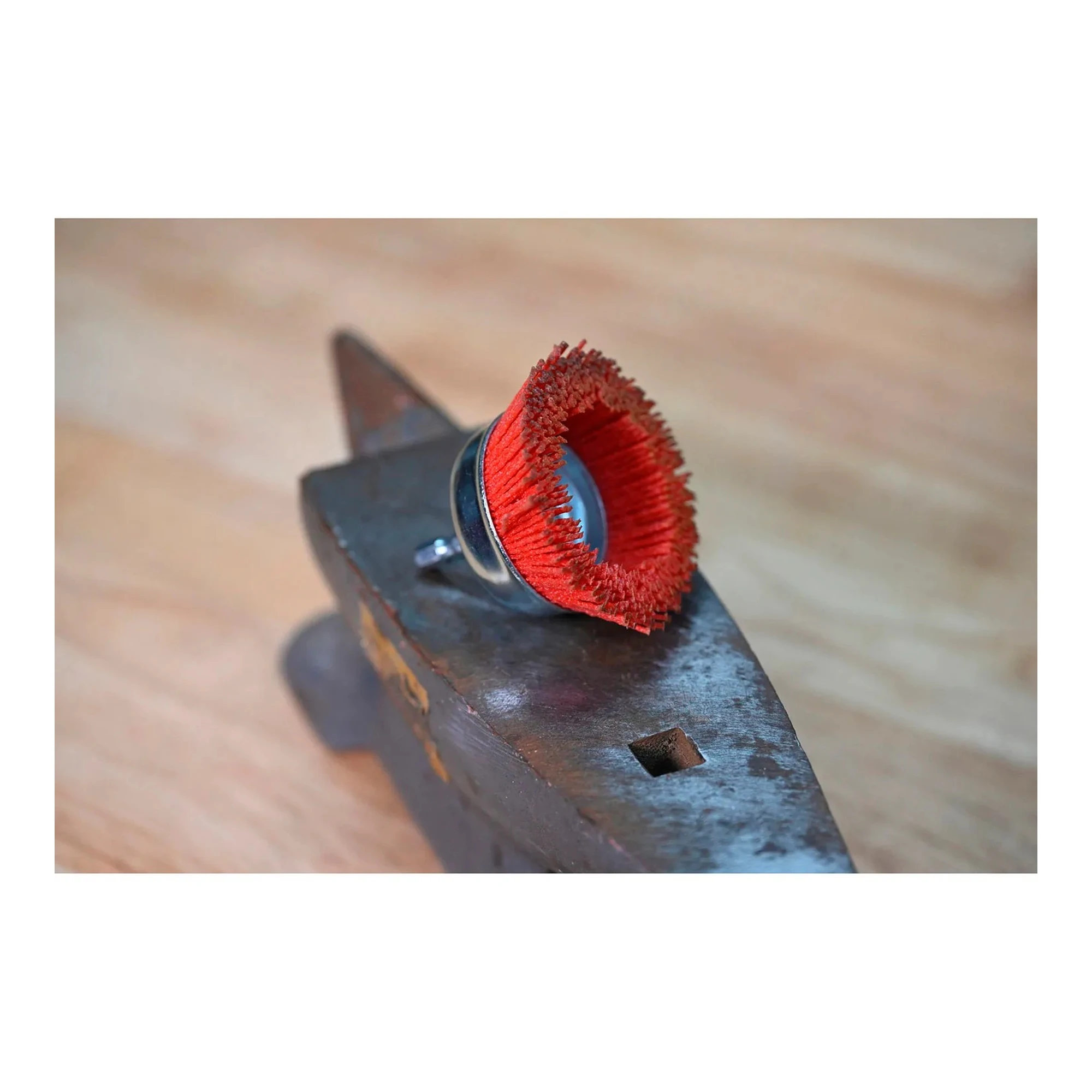 3-inch nylon abrasive cup brush with quick-change shank