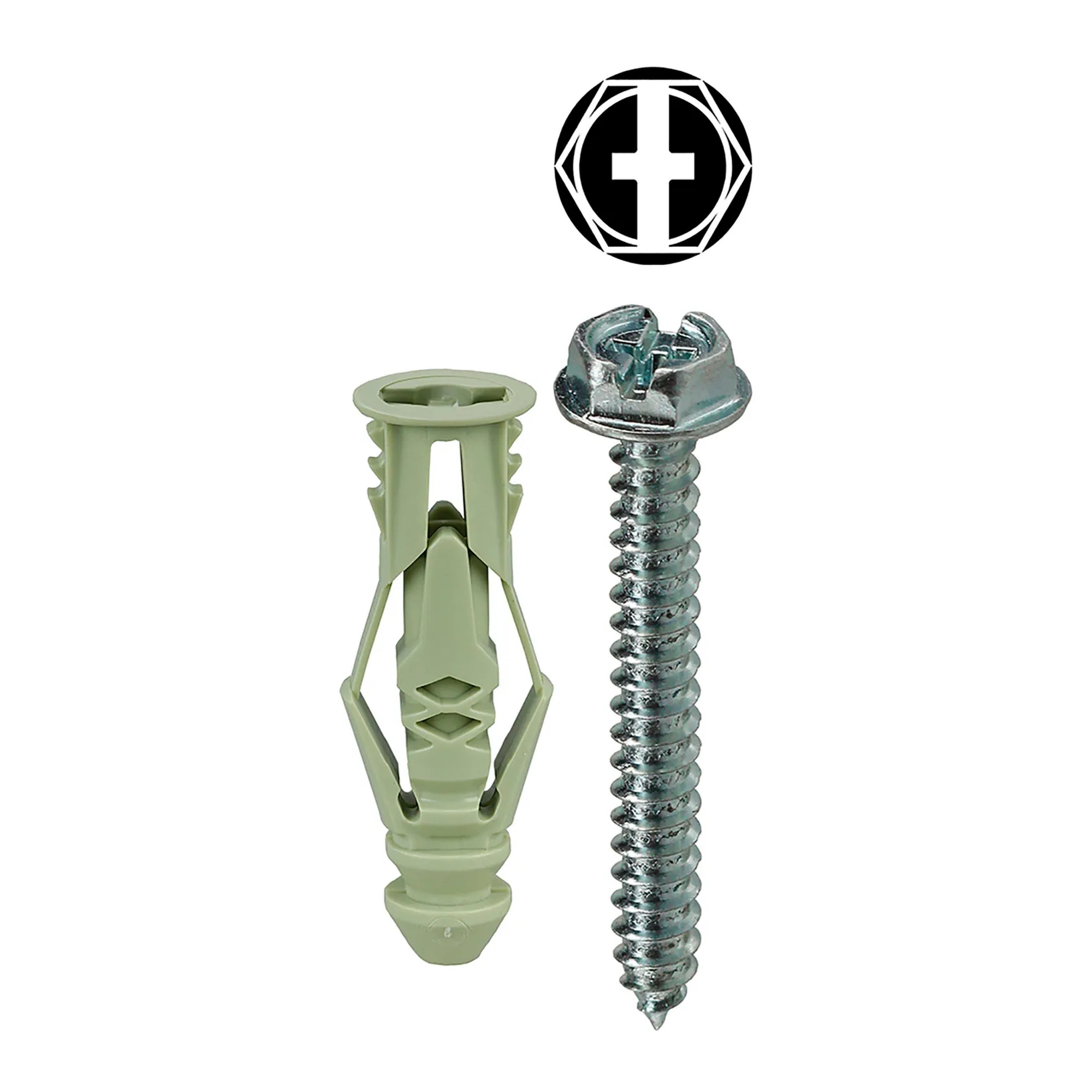 Triple Grip Drywall Anchor Kit with #12 Combo Hex Head Screws