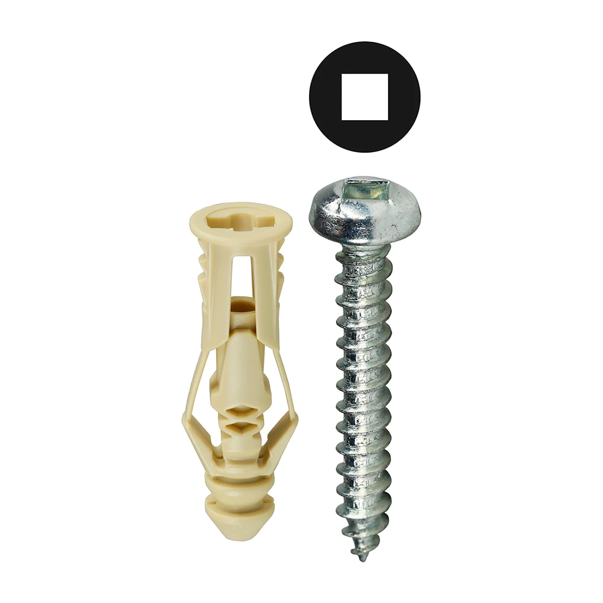 Triple-Grip Drywall Anchor Kit with #6 Square-Drive Pan Head Screws, 201 Pieces