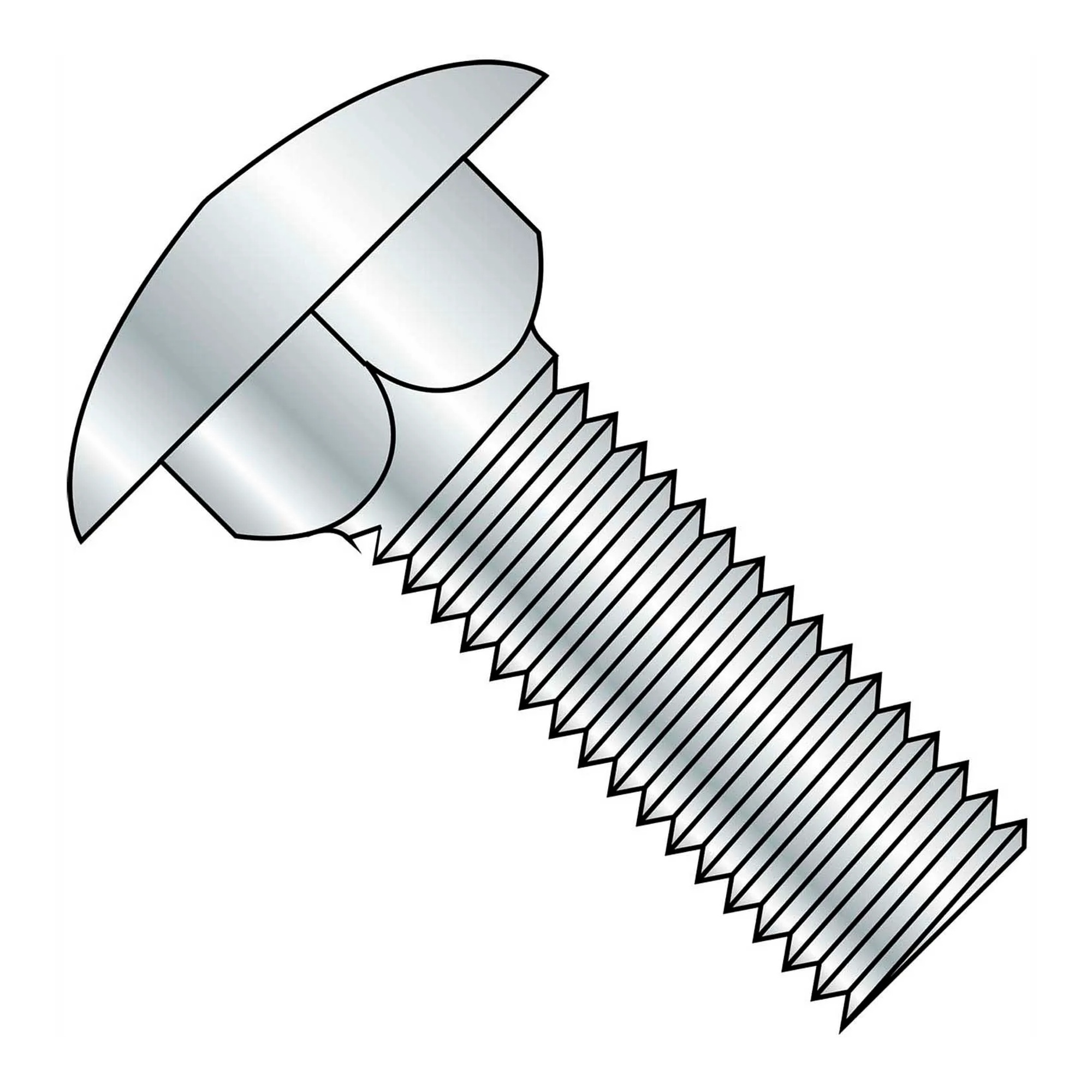 #10-24 x 7/8 in. Round Head Steel Carriage Bolts, Zinc CR+3, 250 Pack