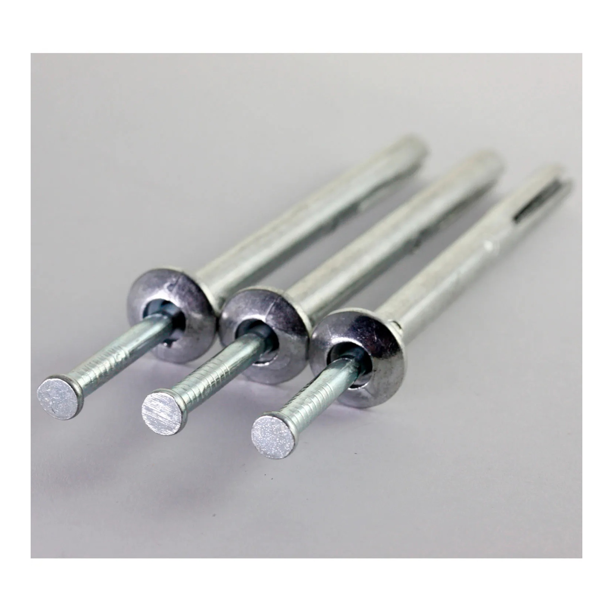 1/4 in. x 1 in. Mushroom Head Hammer Drive Anchors, Alloy Steel, Zinc, Pack of 100
